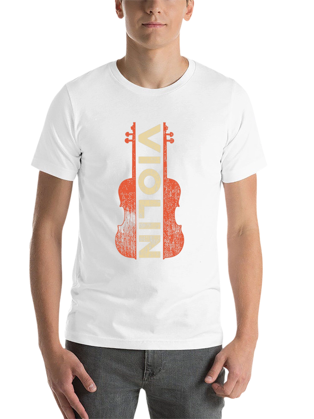 Black Vintage Violin Graphic Tee - Musician T-Shirt view 14