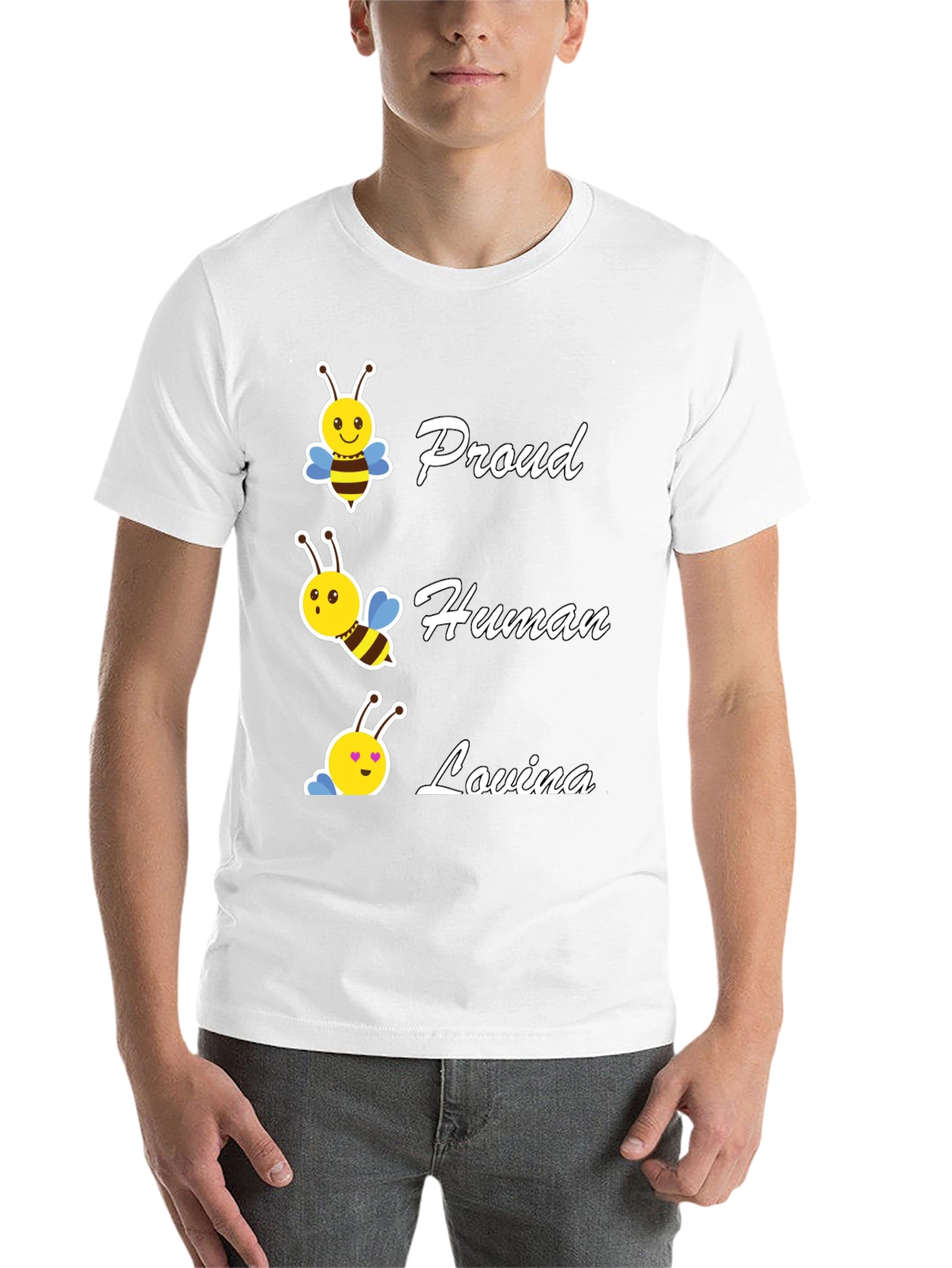 Black Proud Human Bee Loving T-Shirt view 14