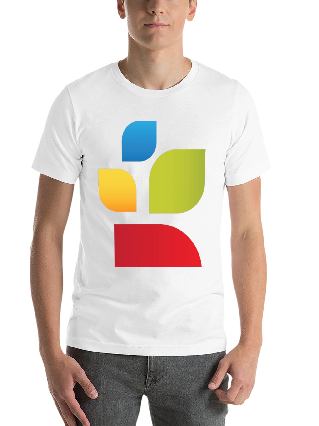 Black Abstract Leaf Design Black T-Shirt view 14