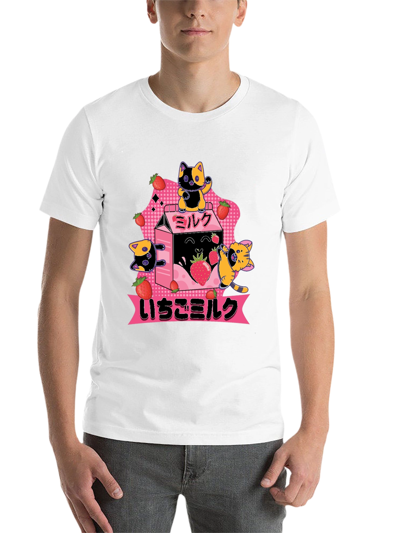 Black Strawberry Milk Cats T-Shirt view 14