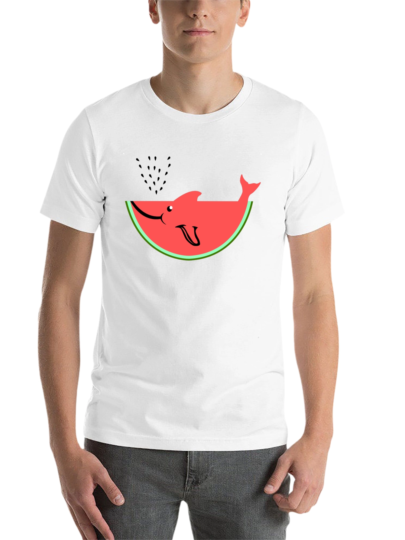 Black Watermelon Shark Graphic Tee - Summer Fun T-Shirt view 14