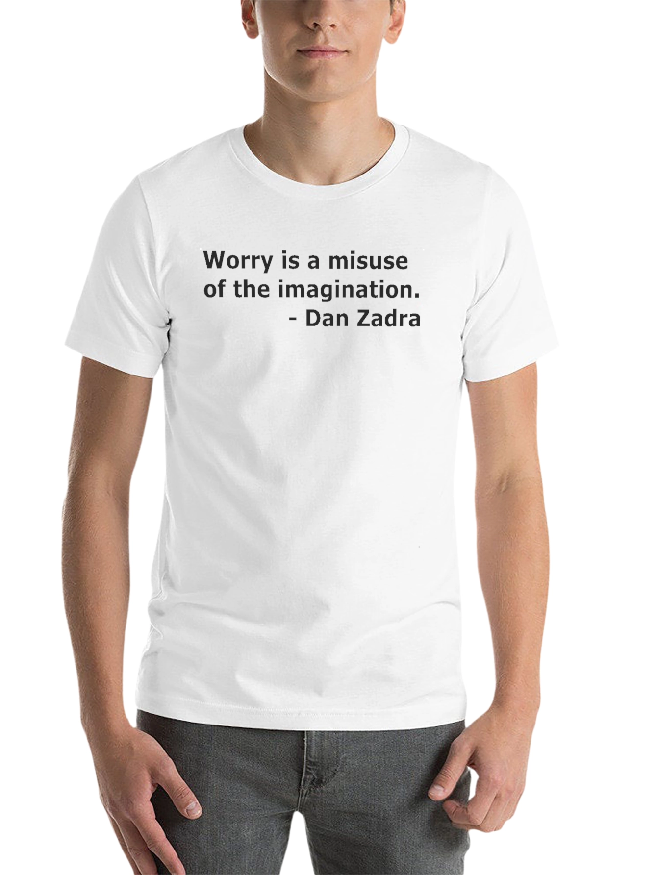 Black Inspirational Quote T-Shirt - Worry Is Misuse of Imagination view 14