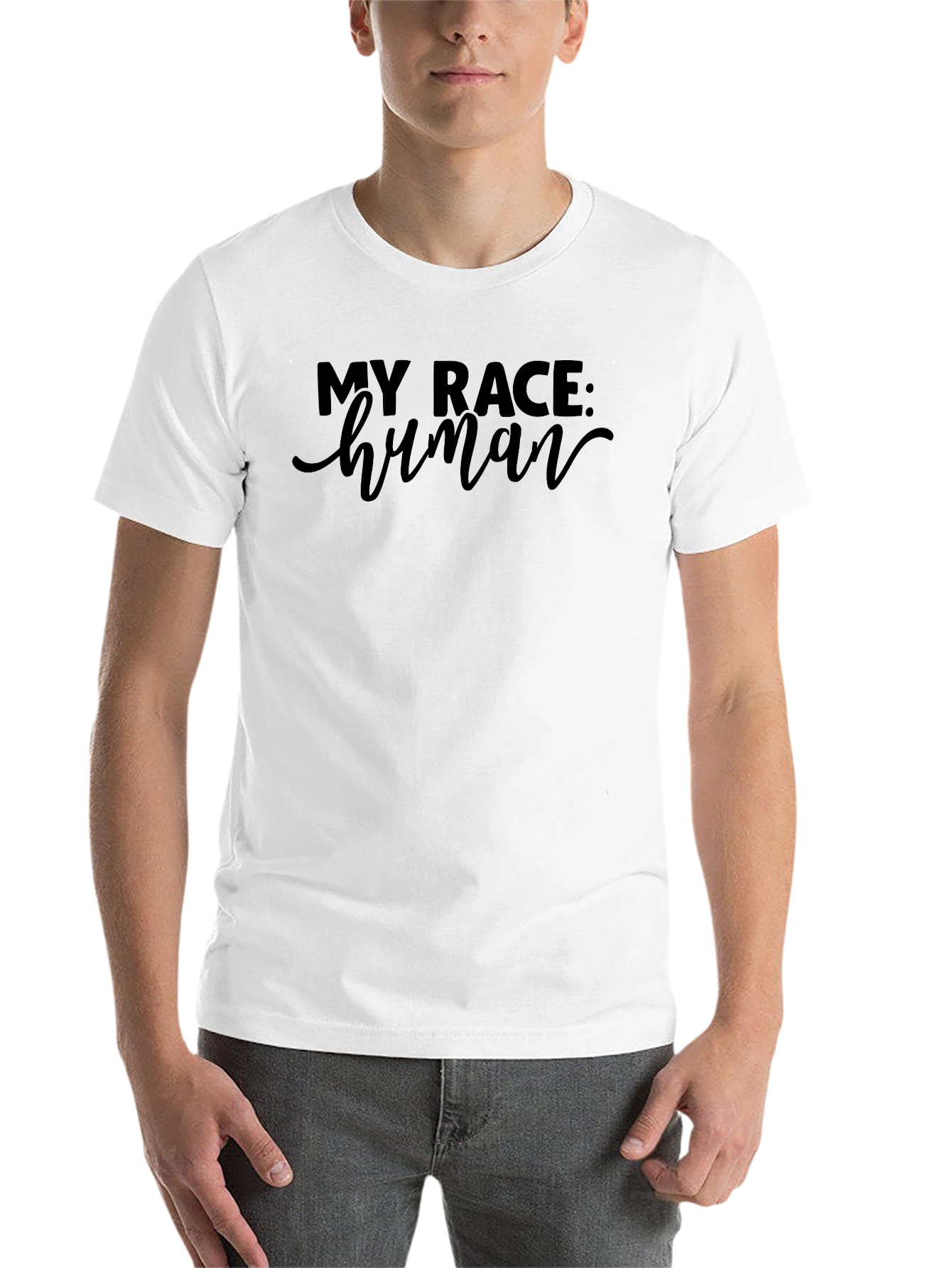 Black My Race: Human Graphic T-Shirt view 14