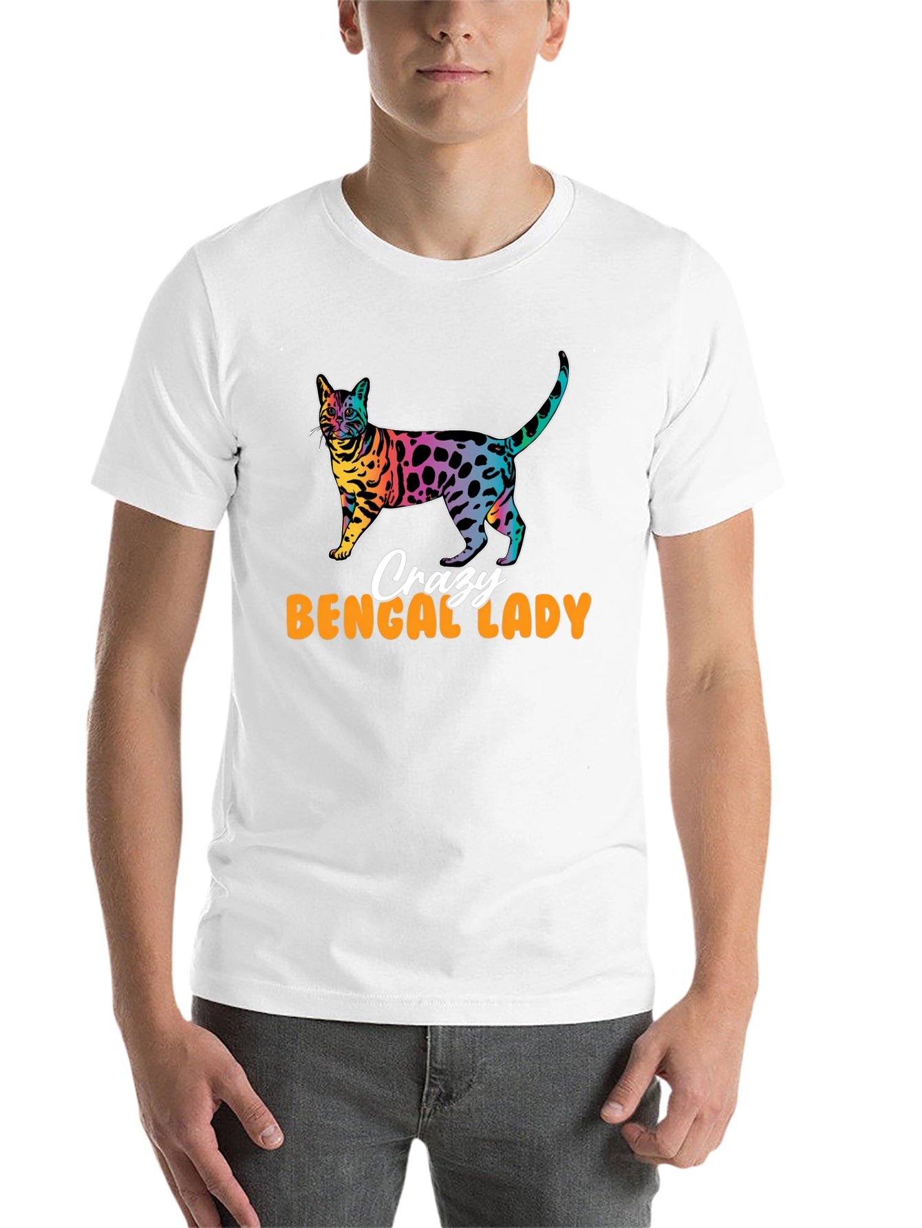 Black Crazy Bengal Lady T-Shirt view 14