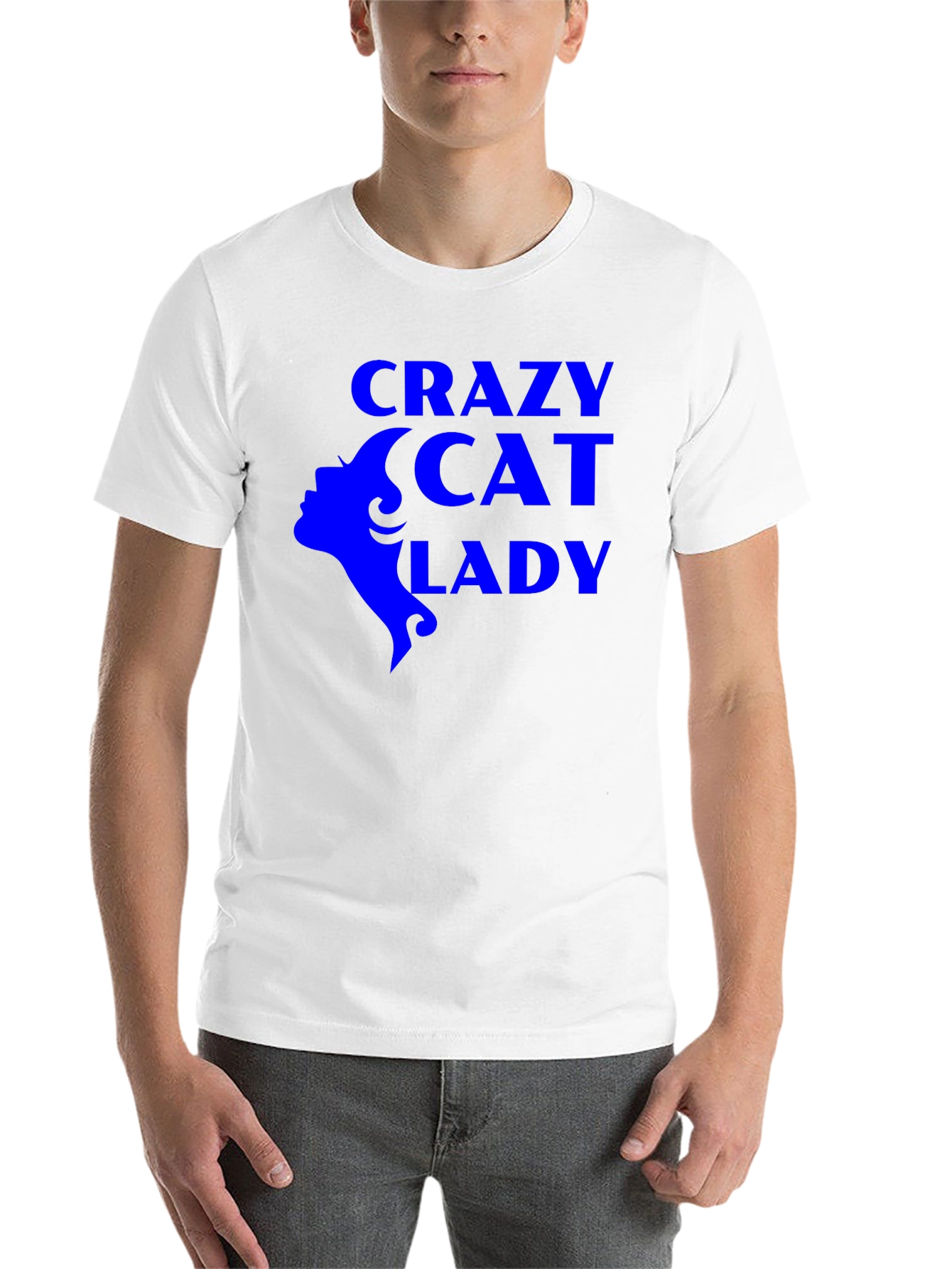 Black Crazy Cat Lady Graphic Tee - Black Unisex T-Shirt view 14