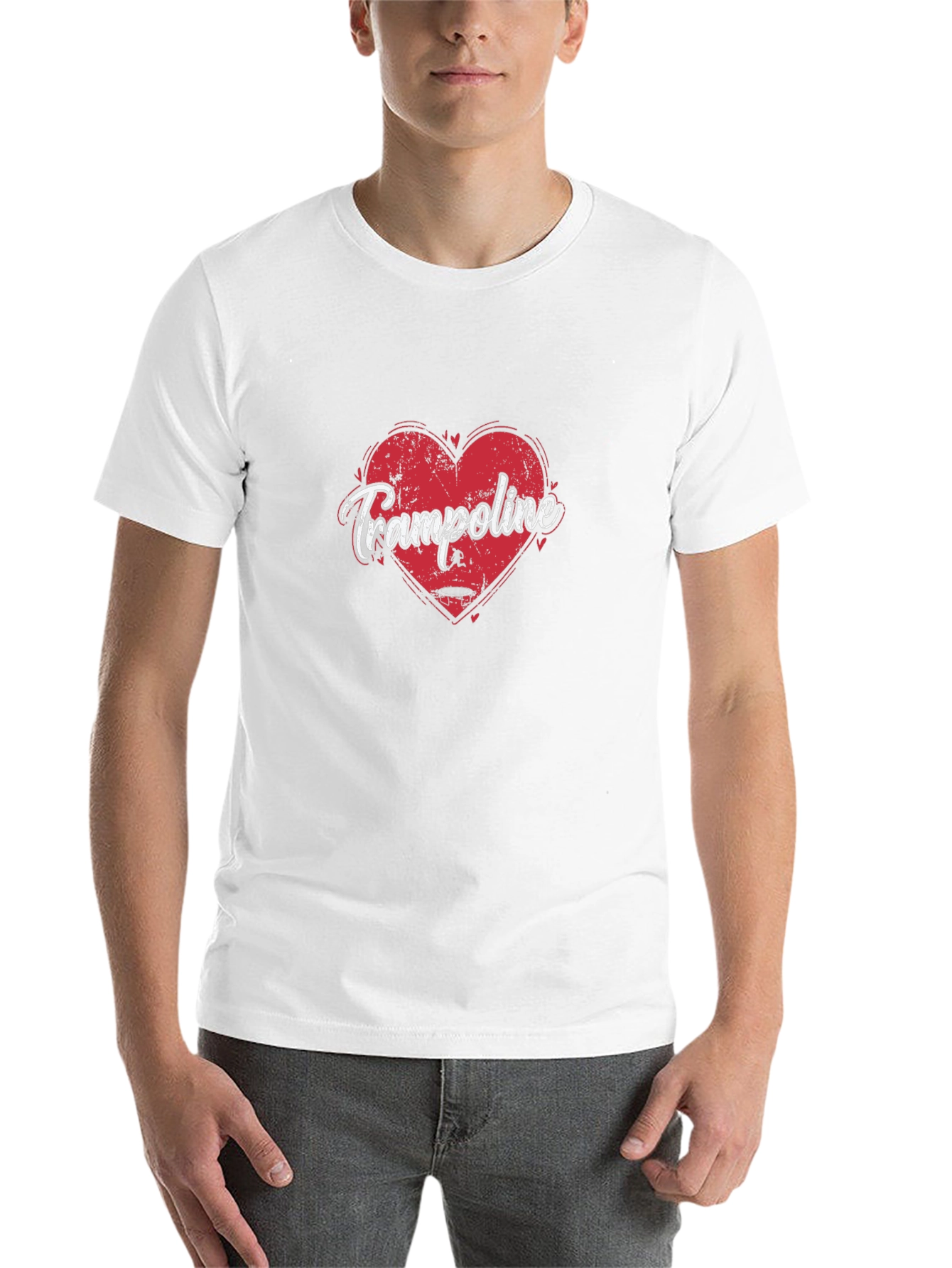 Black Trampoline Heart Graphic Tee - Soft Black Cotton view 14