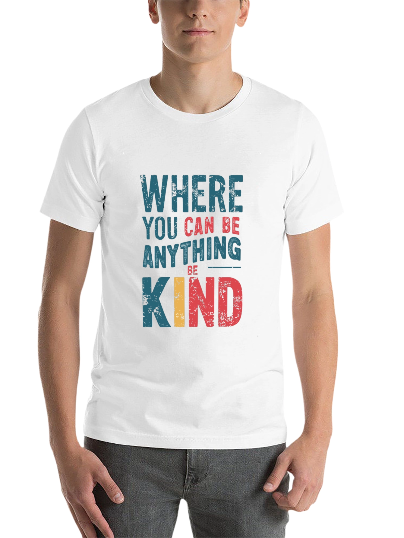 Black Where You Can Be Anything, Be Kind Graphic Tee view 14