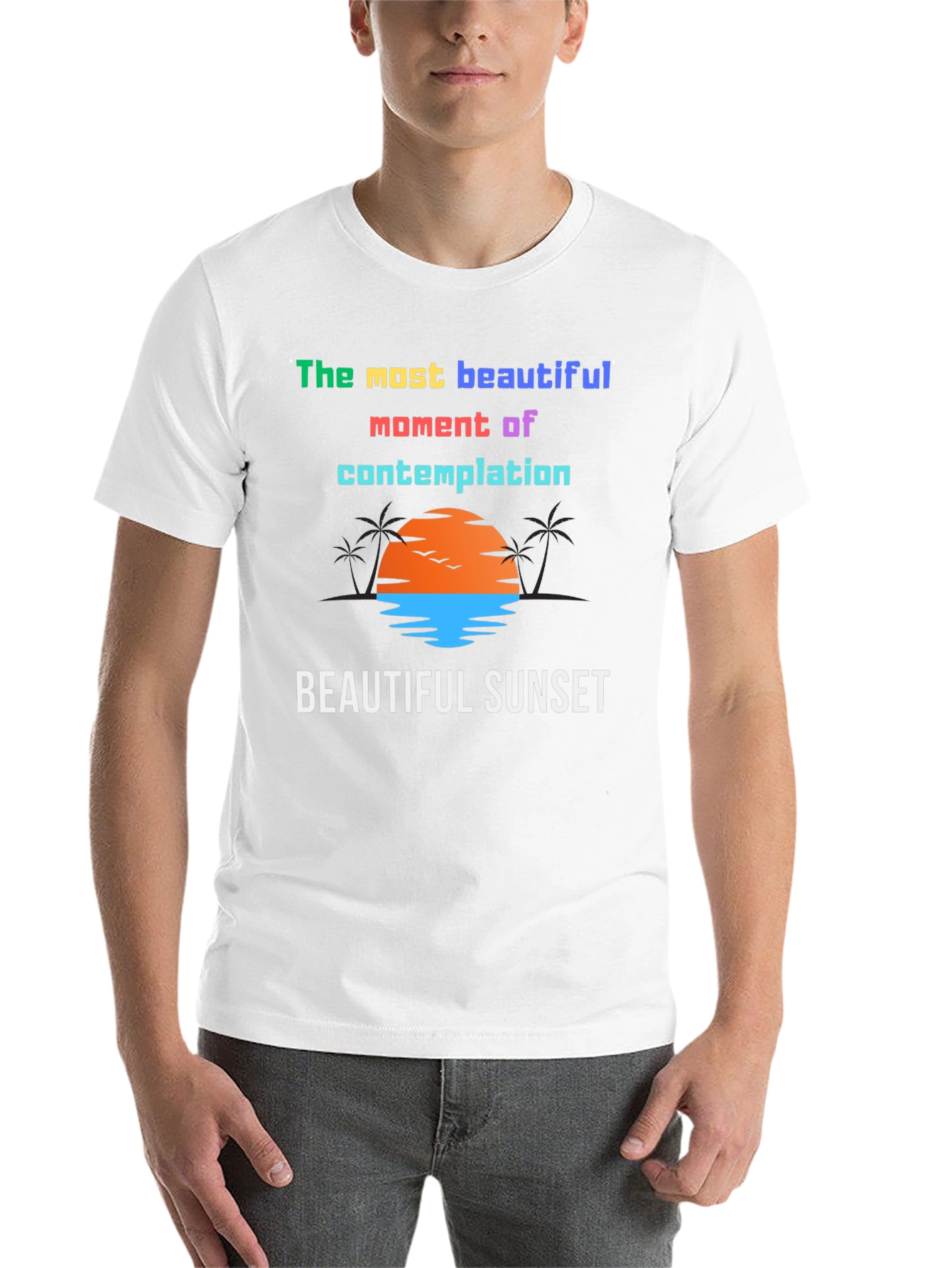 Black Beautiful Sunset Graphic T-Shirt view 14