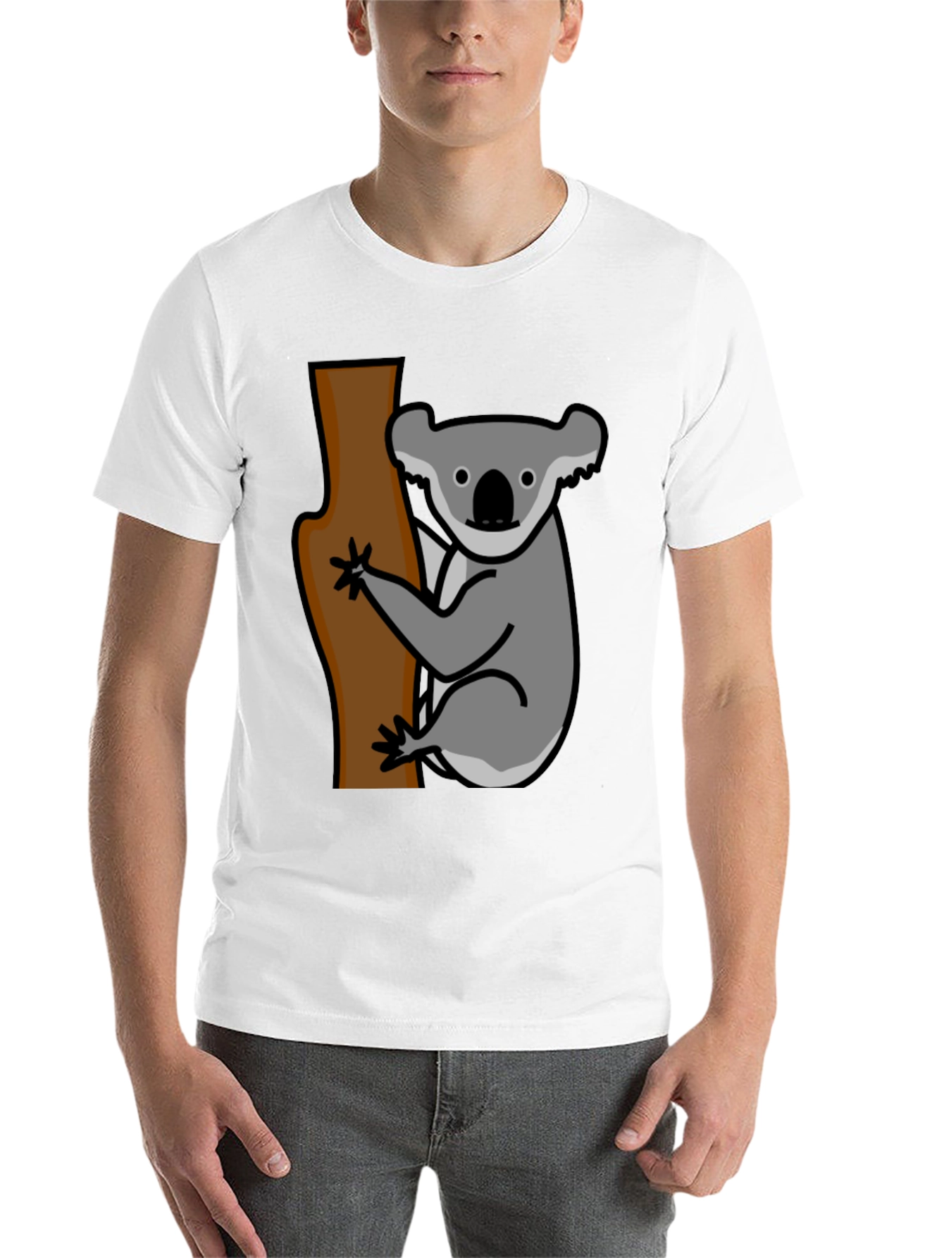 Black Koala Bear Tree T-Shirt - Casual Graphic Tee view 14