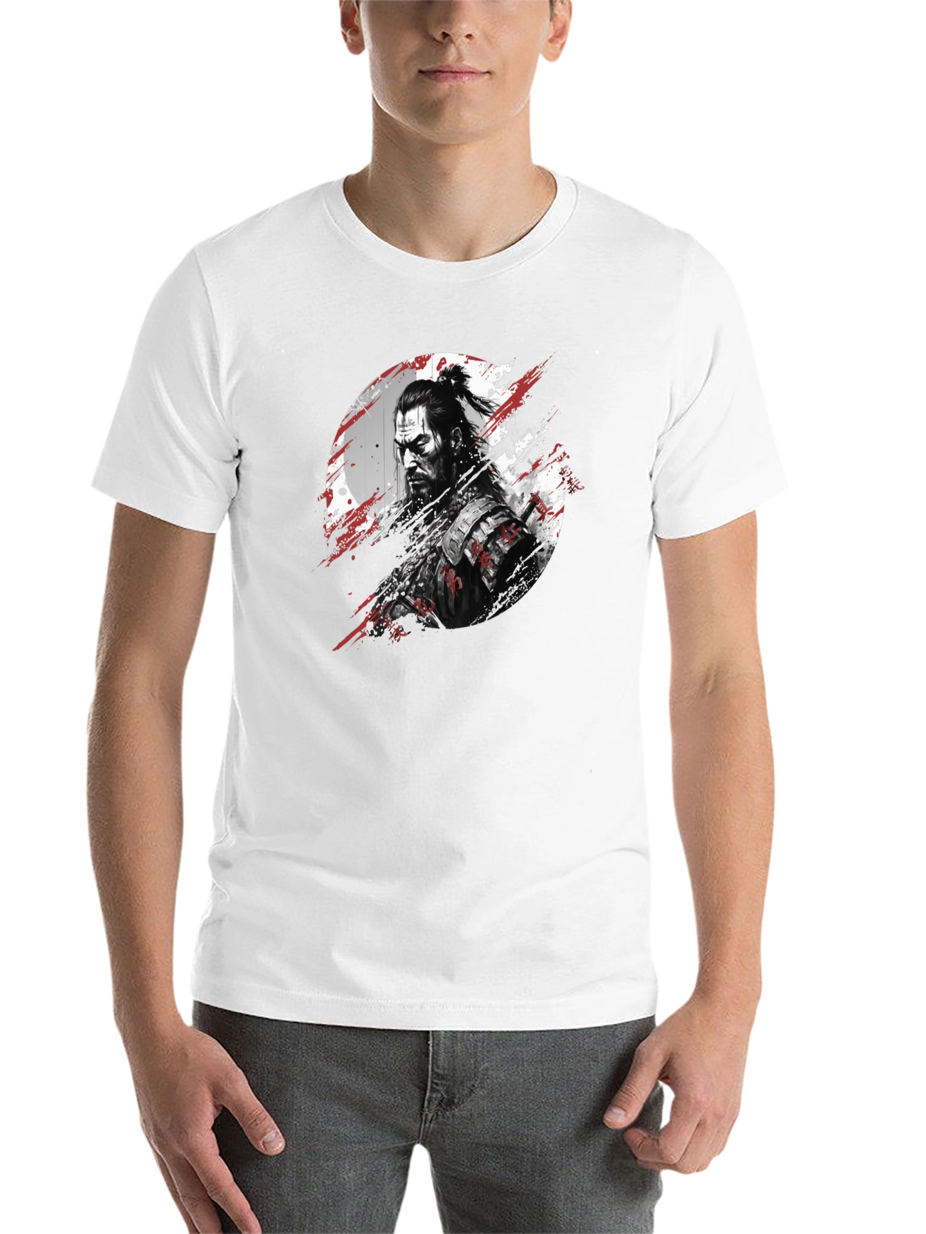 Black Samurai Graphic Print Black T-Shirt view 14