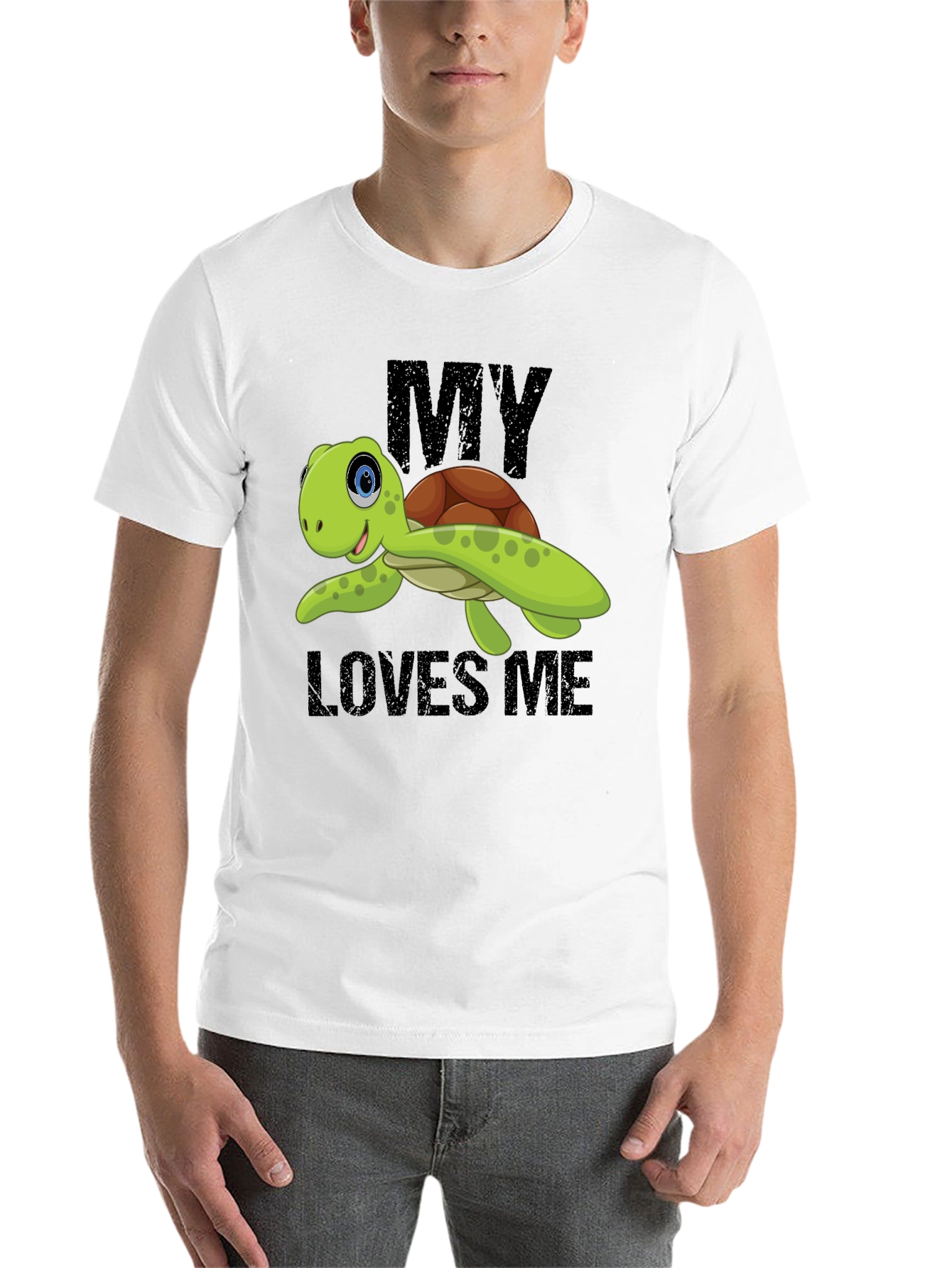 Black My Turtle Loves Me Graphic T-Shirt view 14