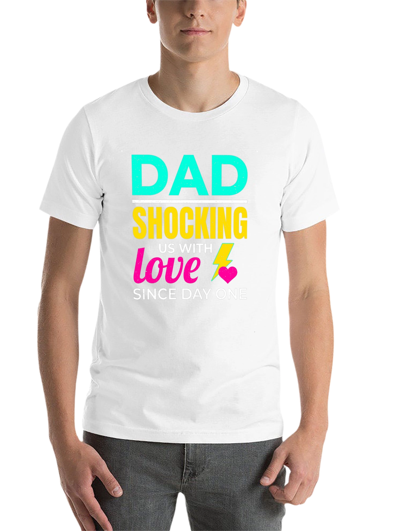 Black Funny Dad Shocking Love T-Shirt view 14
