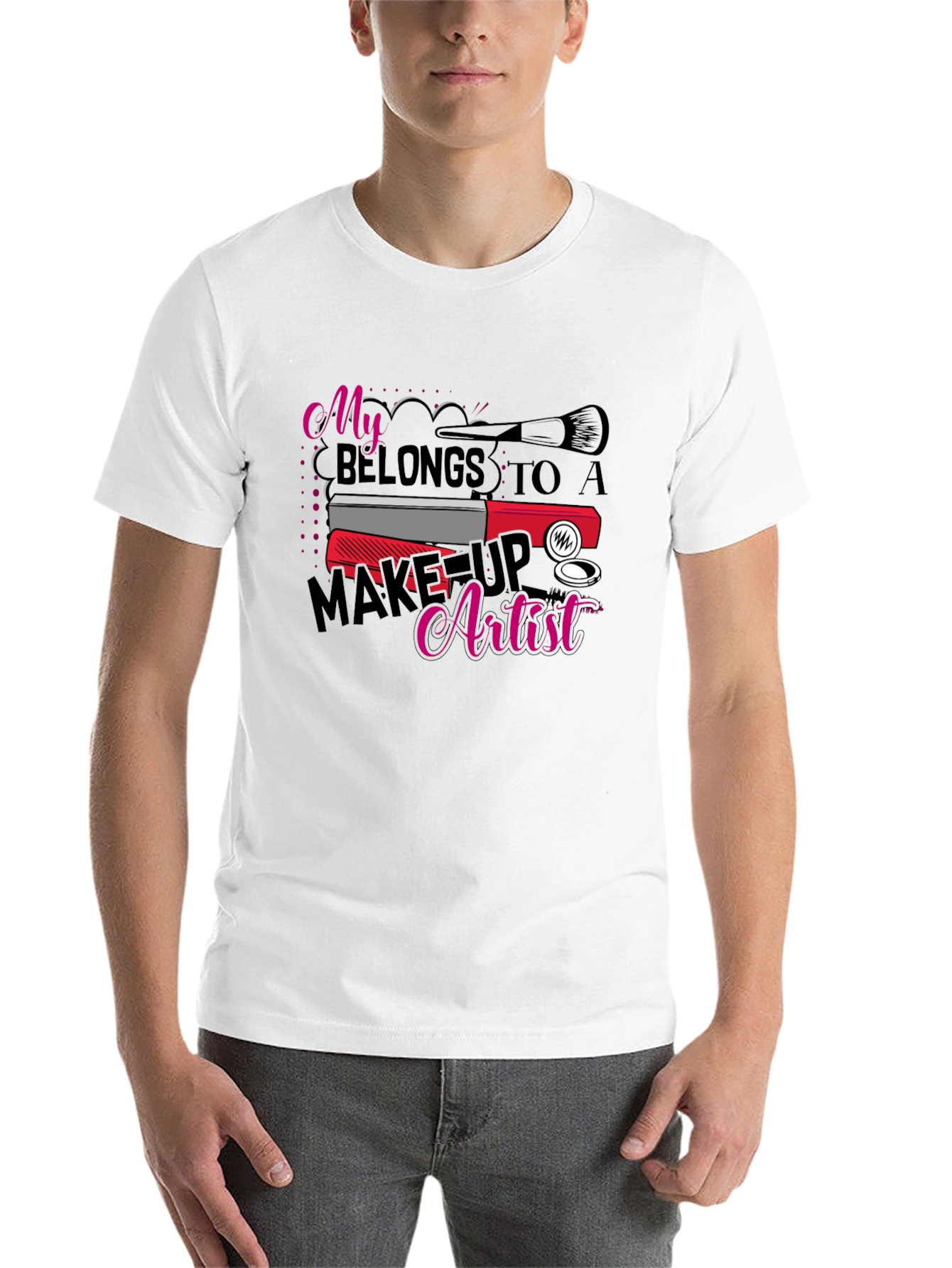 Black Makeup Artist T-Shirt: My Heart Belongs To view 14