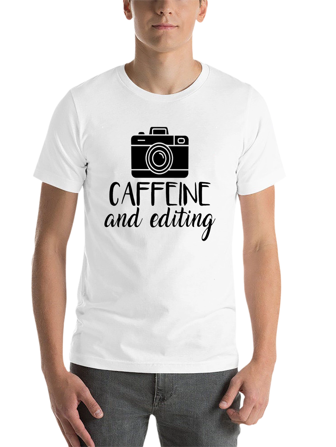 Caffeine and Editing Graphic Tee - Black - 14