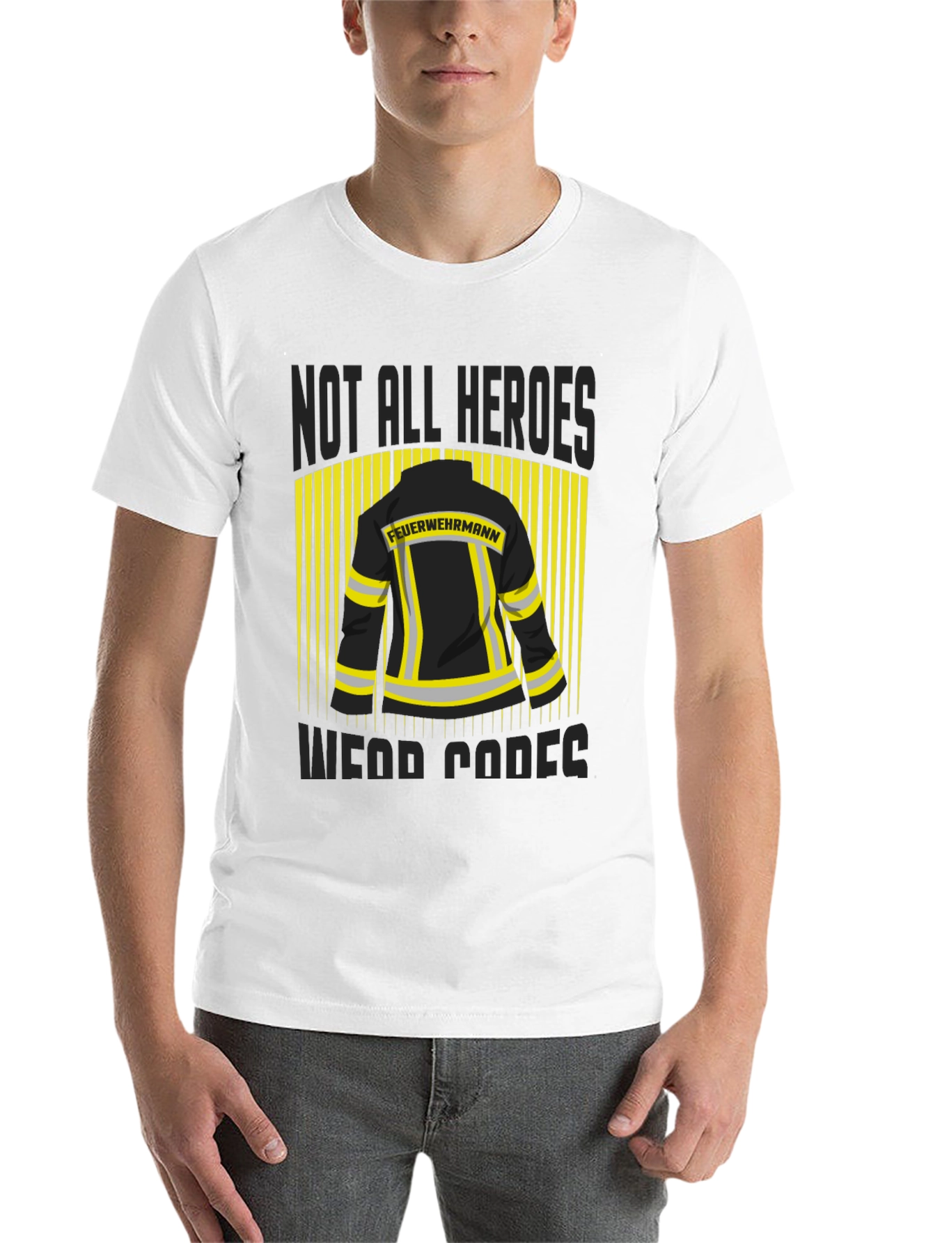Black Firefighter Hero T-Shirt - Not All Heroes Wear Capes! view 14