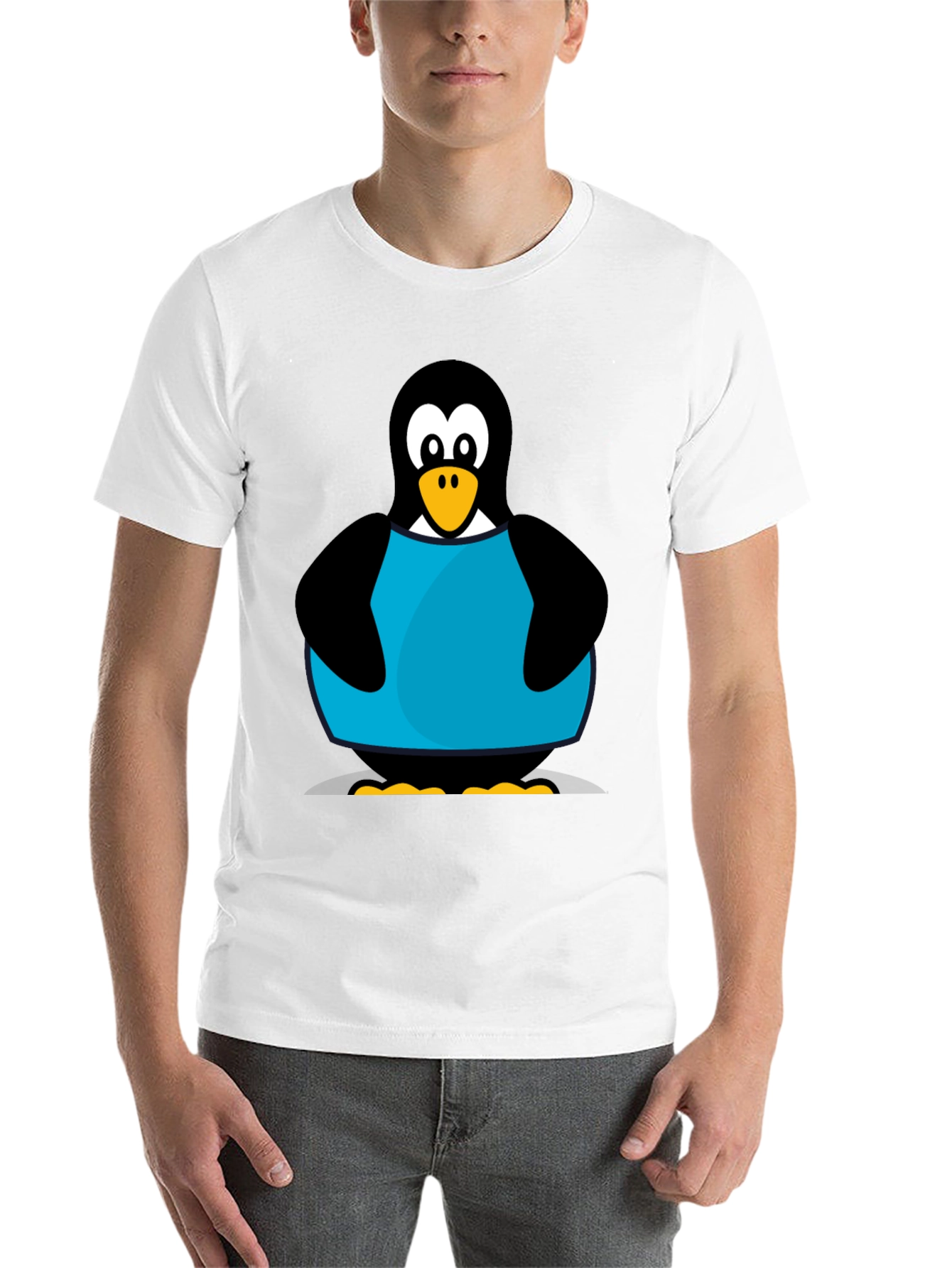 Black Penguin Graphic T-Shirt - Black Cotton Tee view 14