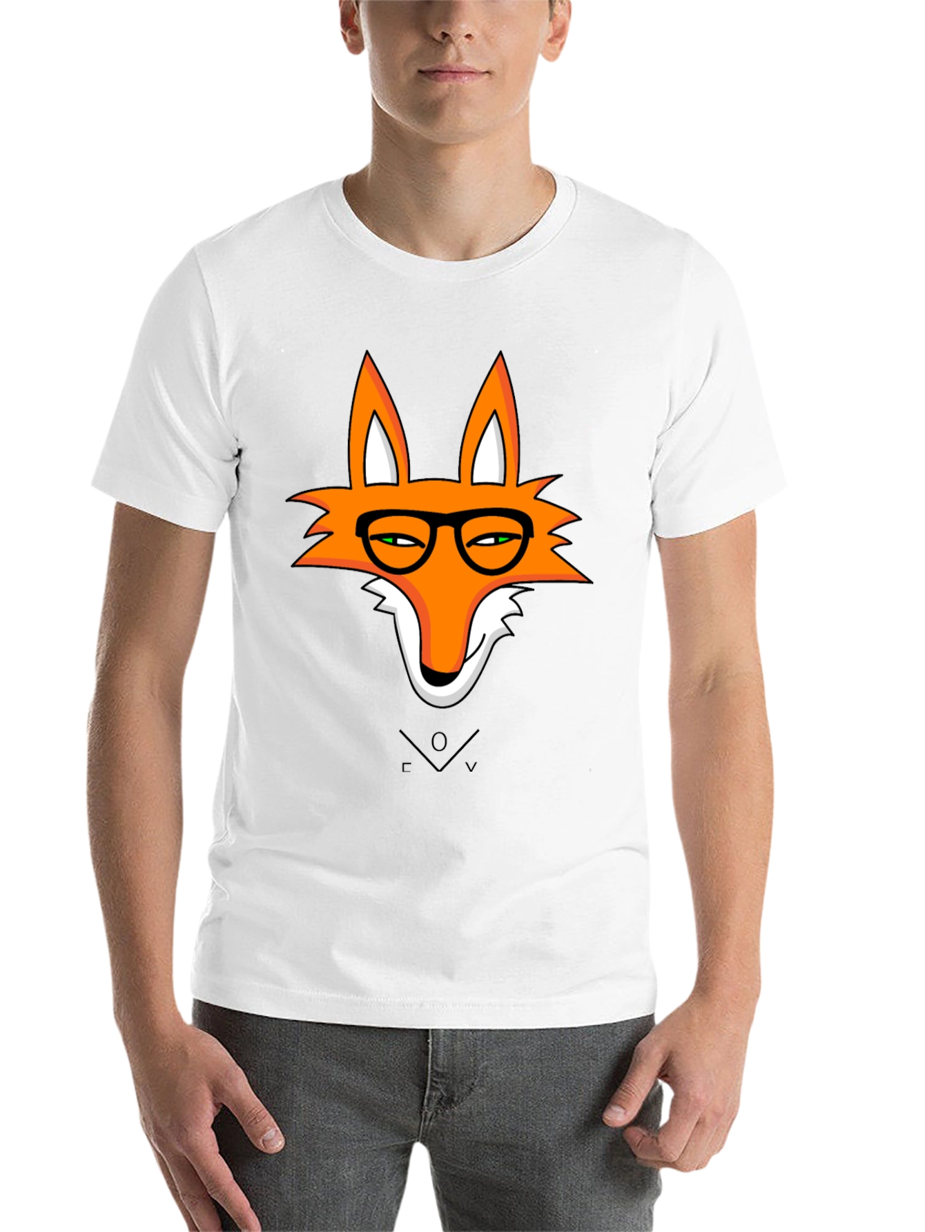 Black Fox With Glasses Graphic T-Shirt view 14