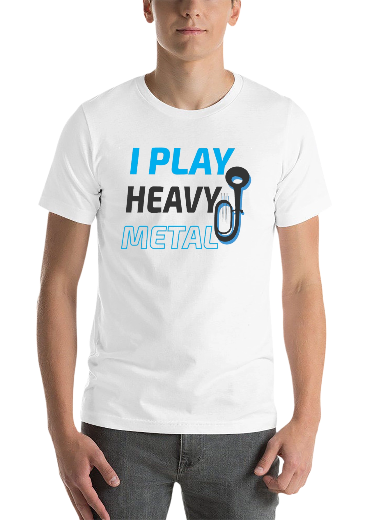 Black I Play Heavy Metal T-Shirt - Funny Musician Tee view 14