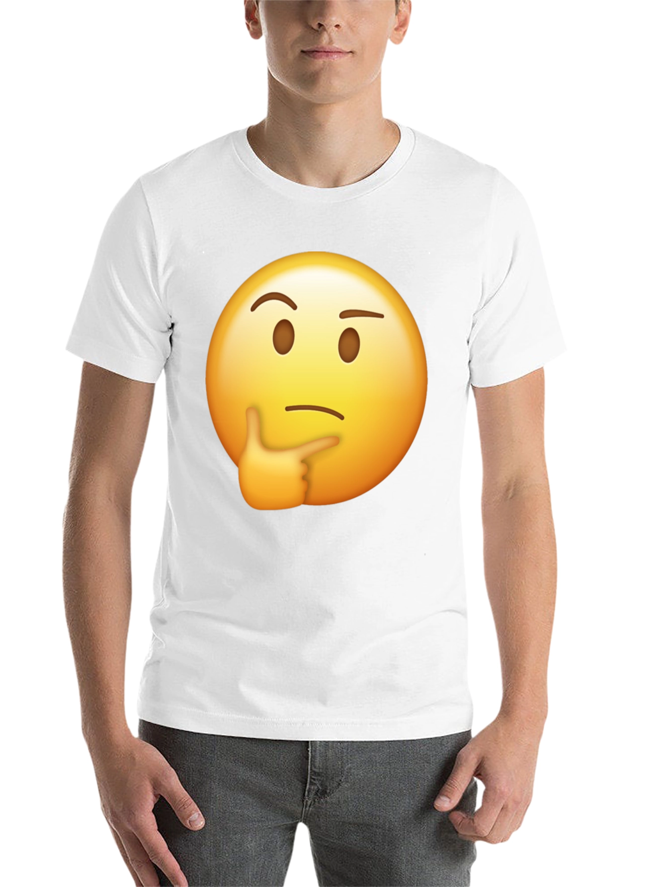 Black Thinking Emoji Graphic T-Shirt view 14