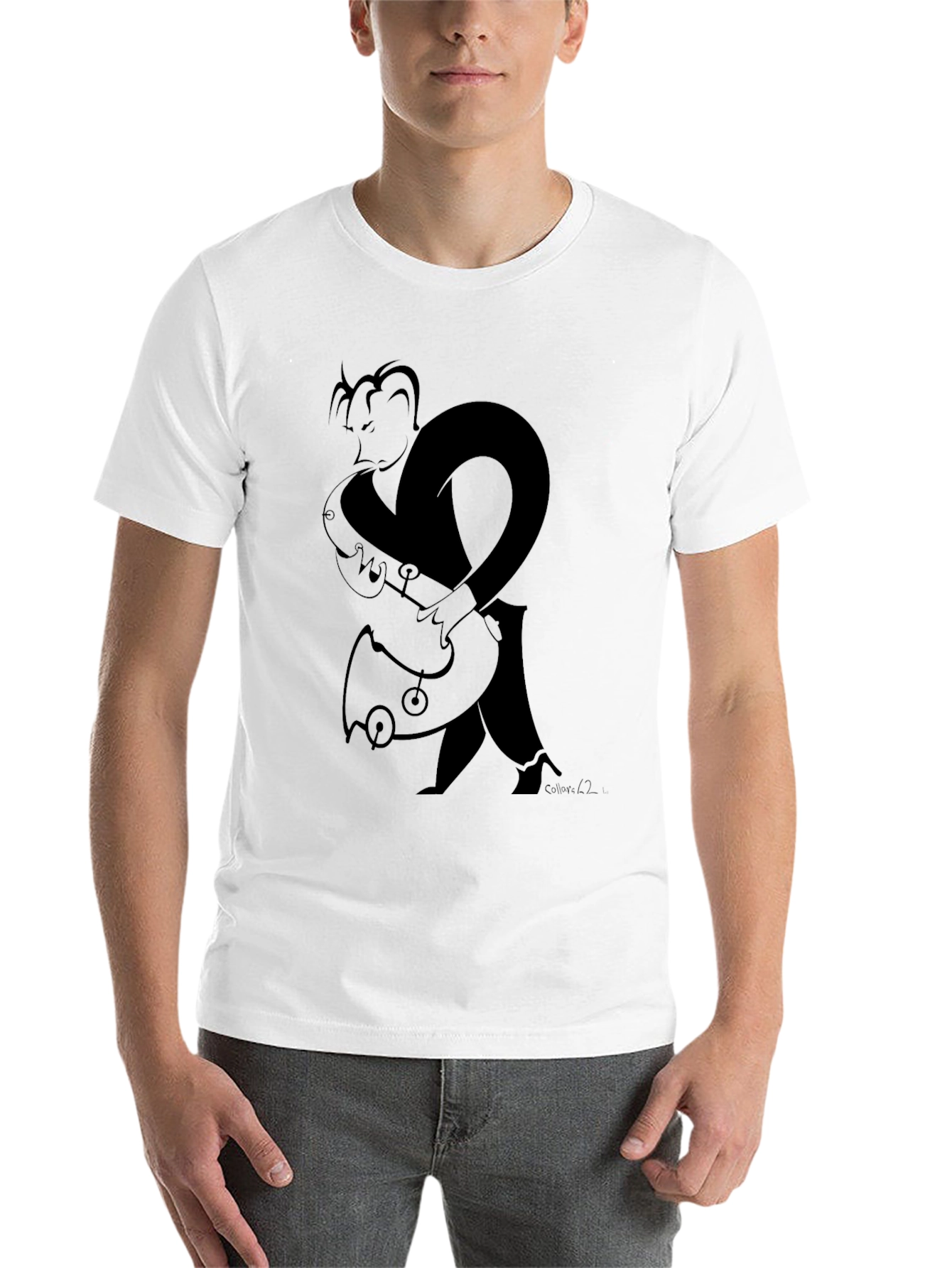 Black Saxophone Player Graphic Tee - Black view 14