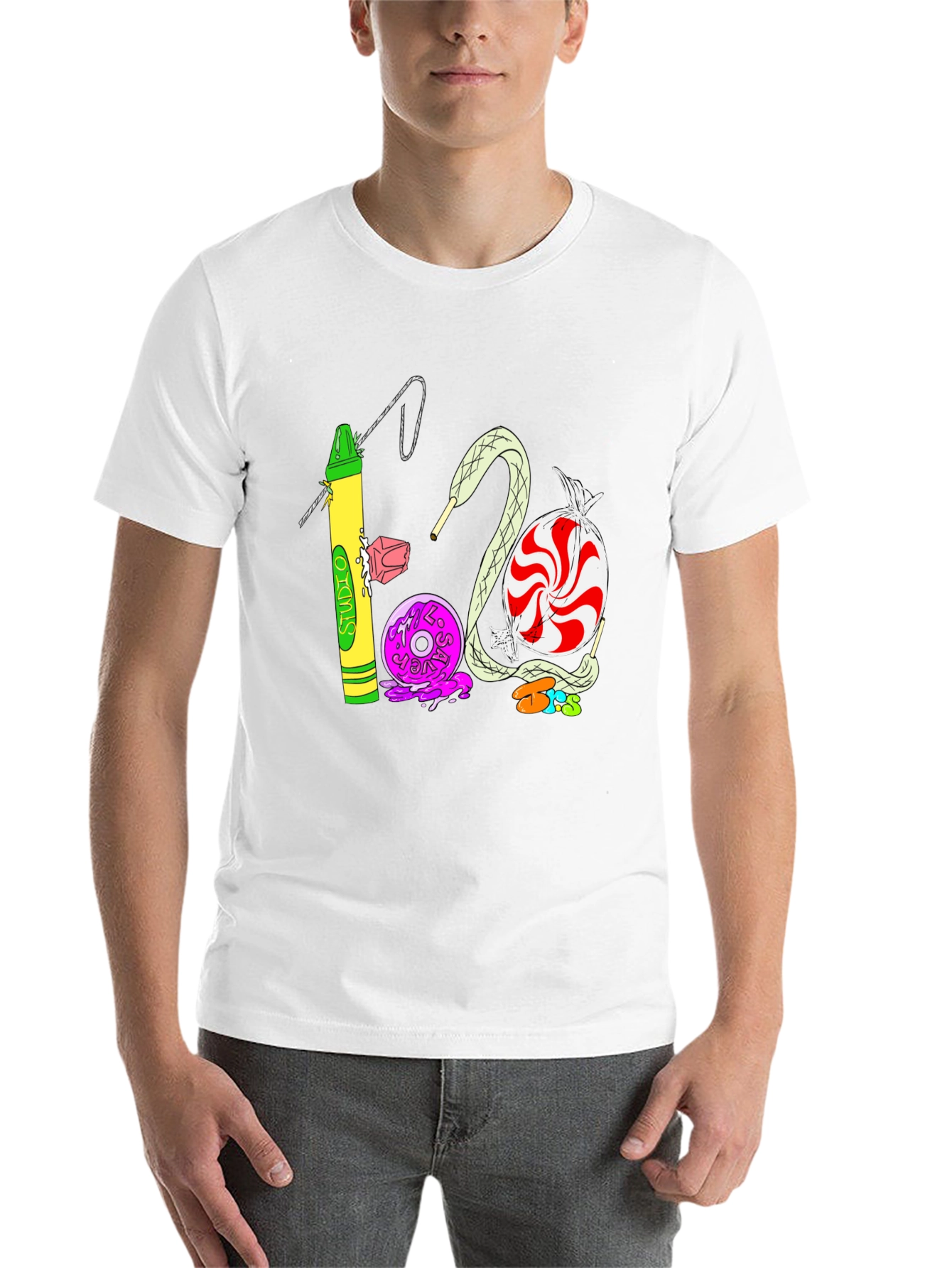 Black Studio 1200 T-Shirt | Unique Crayon & Candy Design view 14