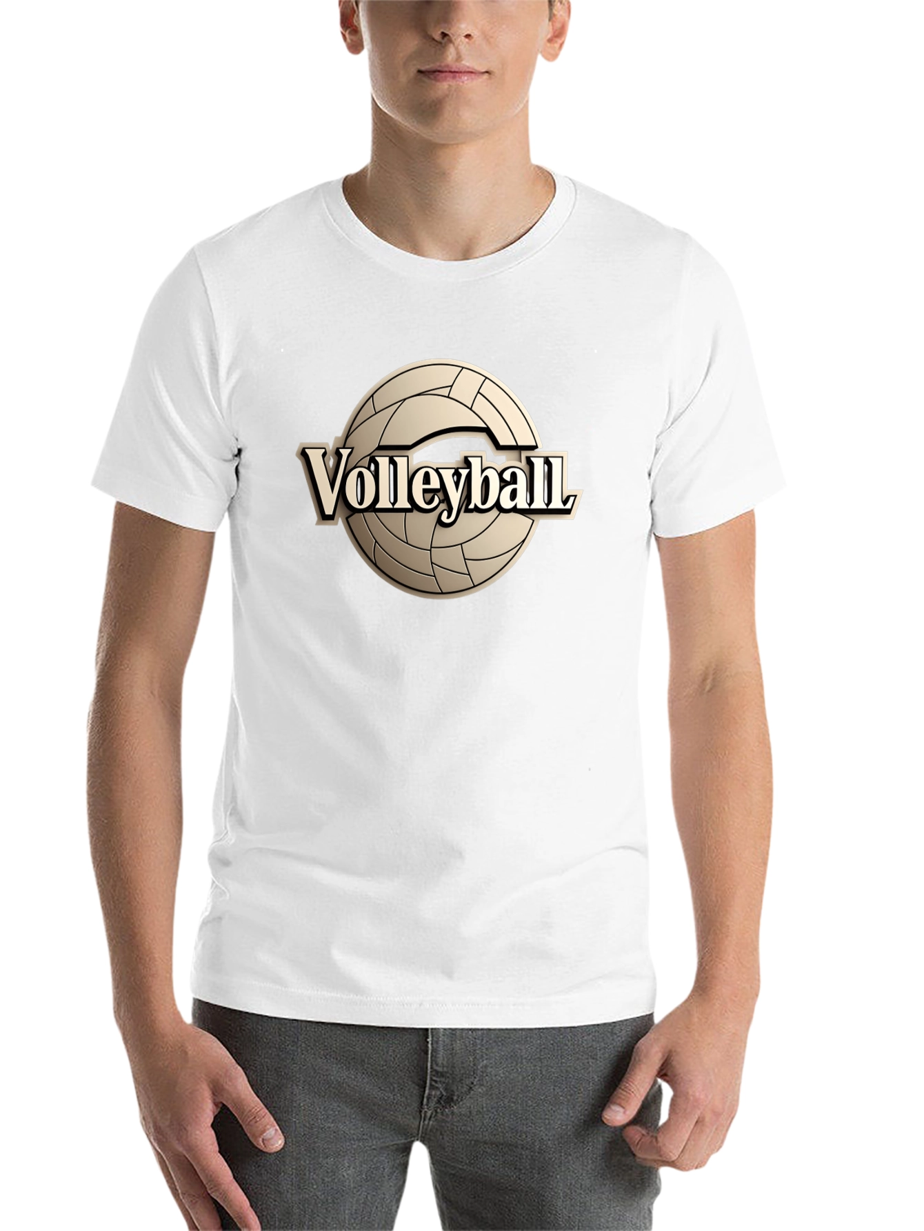 Black Volleyball Graphic Tee - Black Cotton T-Shirt view 14