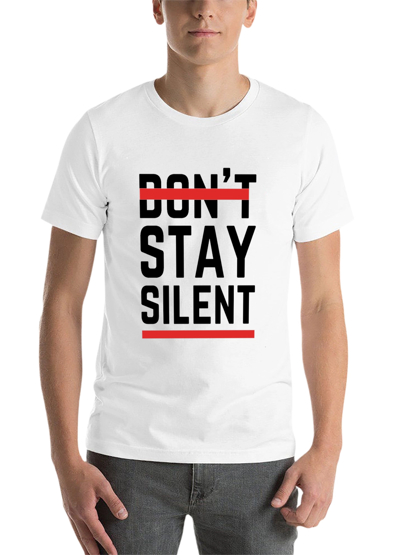 Black Don't Stay Silent Graphic Tee - Black view 14