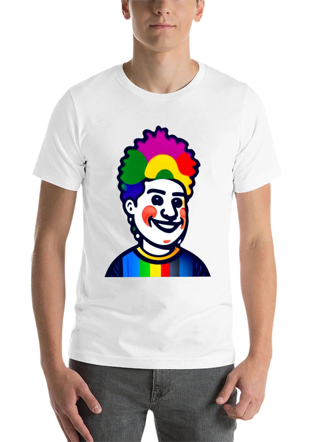 Black Colorful Clown Graphic Tee - Unisex Black Shirt view 14