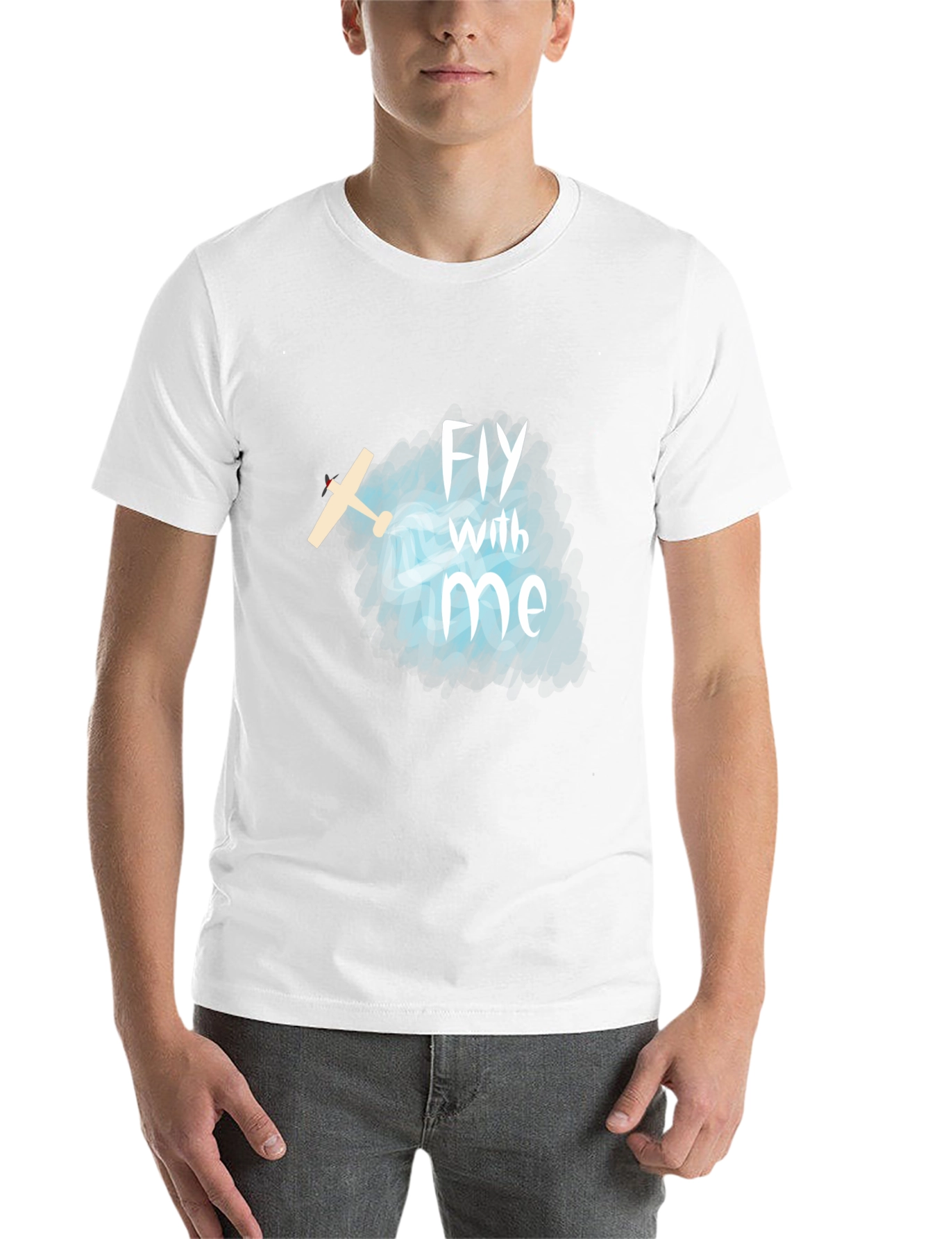 Black Fly With Me T-Shirt - Airplane Graphic Tee view 14