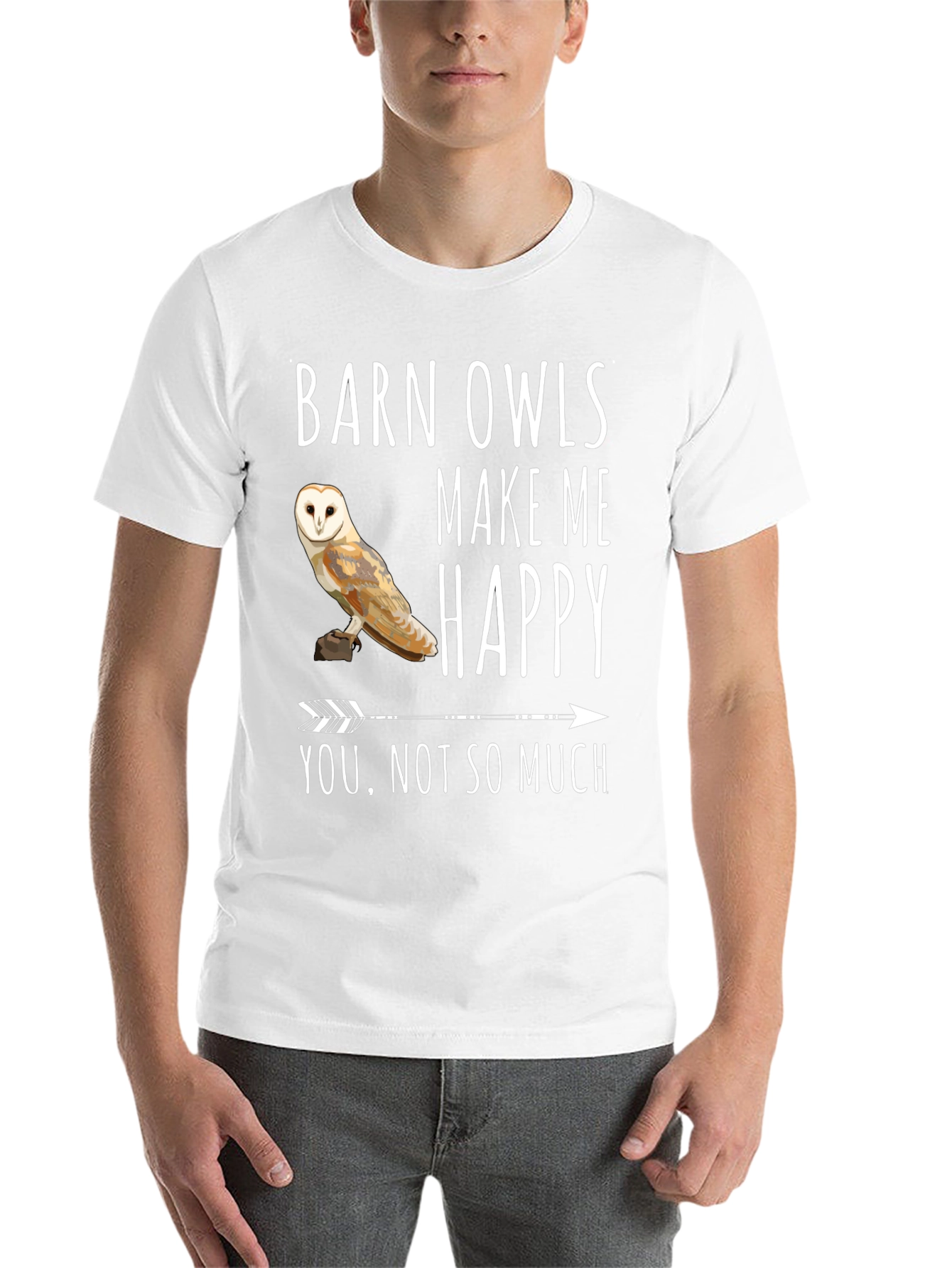 Black Barn Owl T-Shirt - Owls Make Me Happy Tee view 14