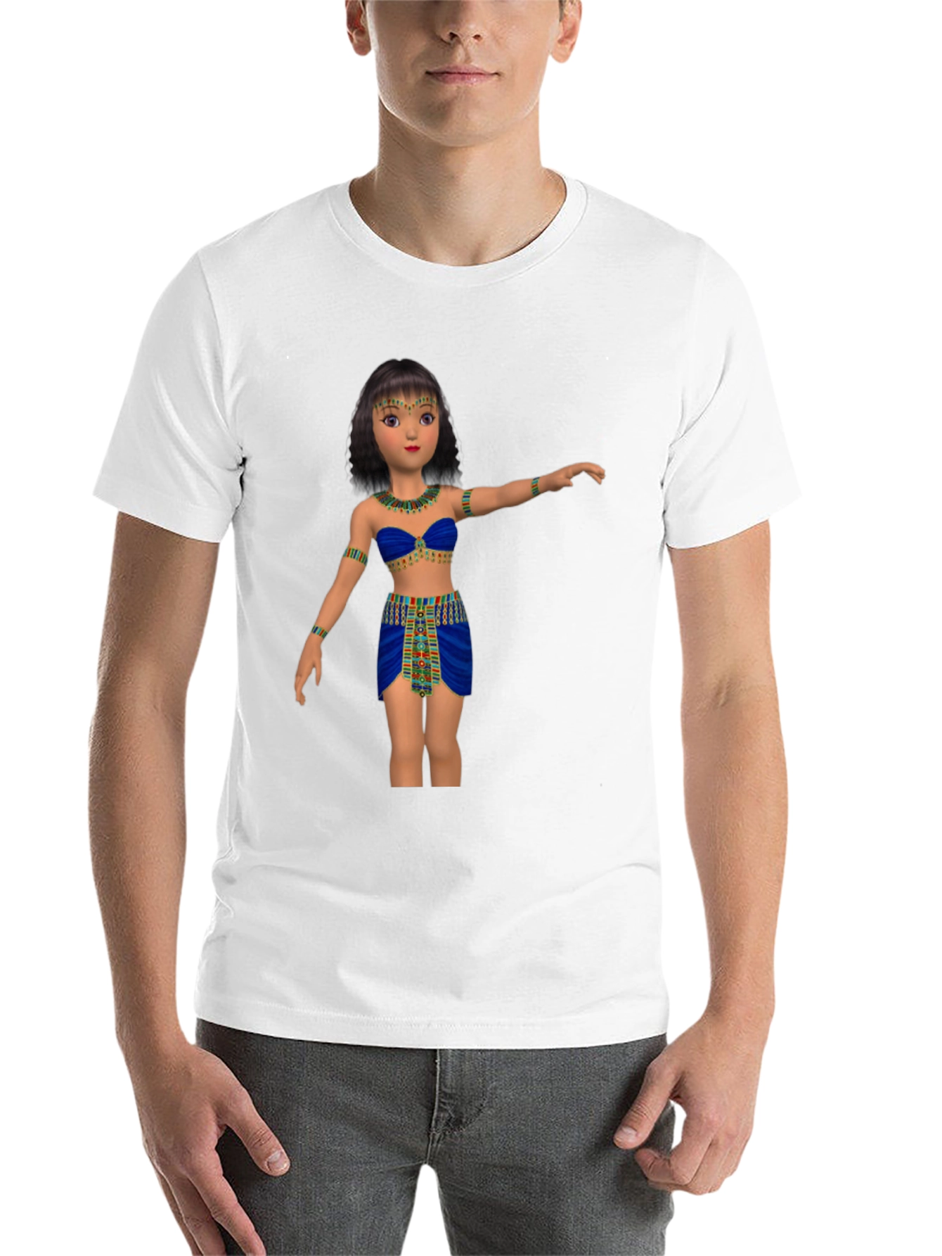 Black Egyptian Cartoon Girl Graphic Tee view 14