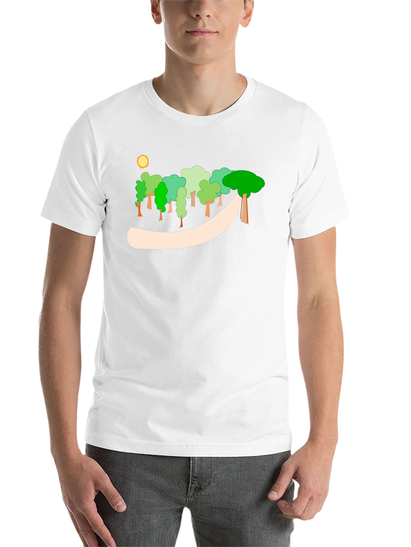 Black Cartoon Forest Graphic Tee view 14