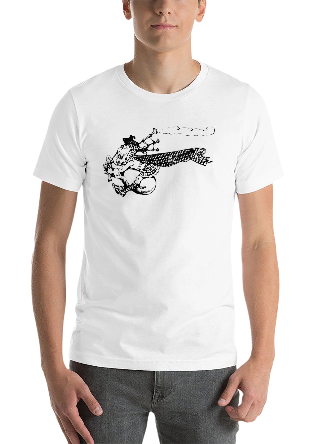 Black Bagpipe Player Graphic Tee - Unisex Black T-Shirt view 14