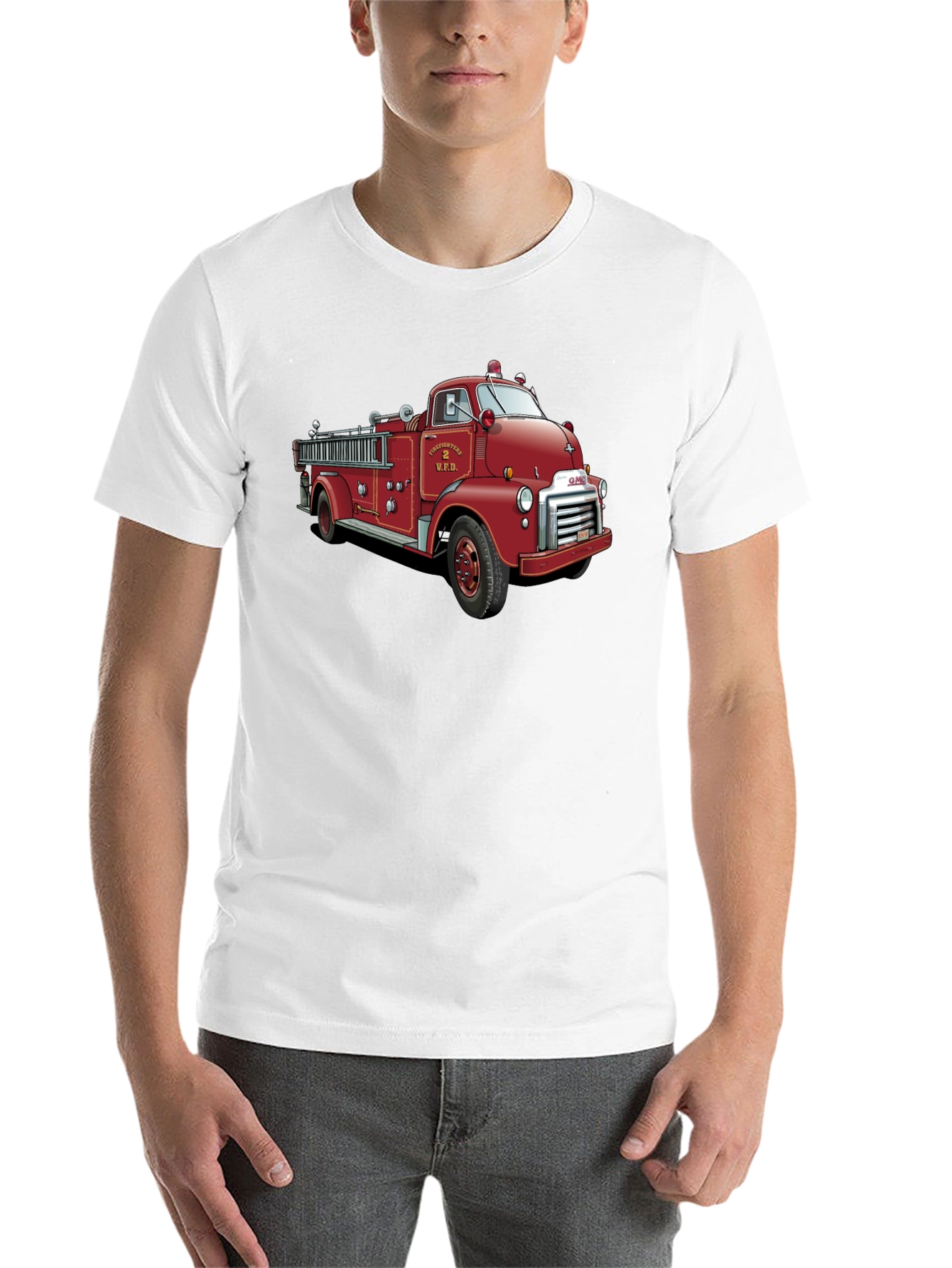 Black Vintage Firetruck Graphic T-Shirt view 14
