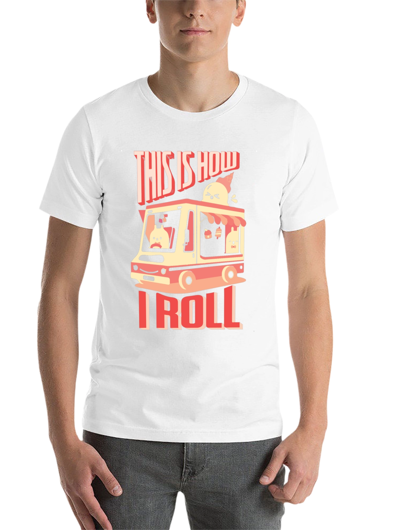 Black This is How I Roll T-Shirt - Ice Cream Truck Graphic Tee view 14