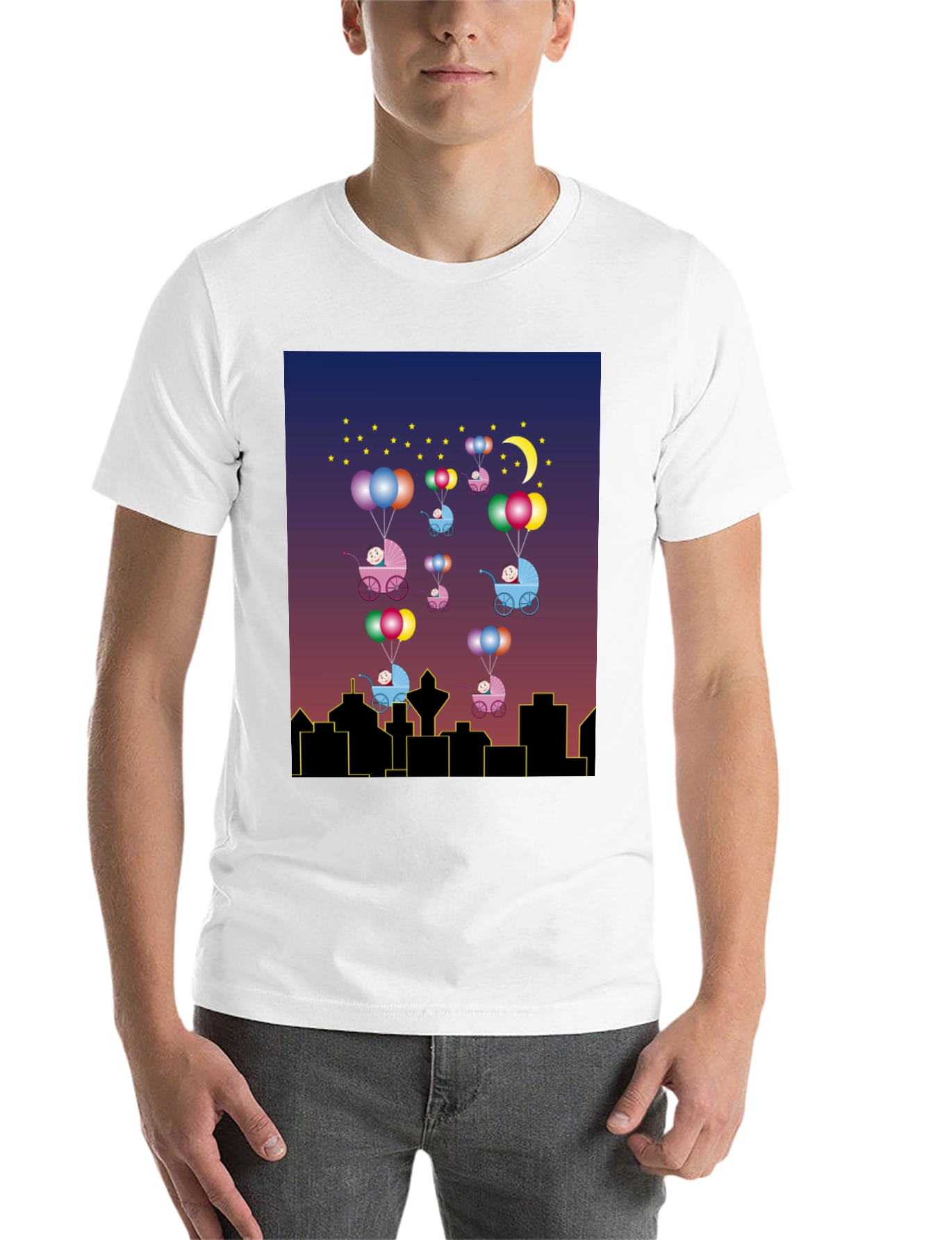 Black Novelty Baby Balloon Ride T-Shirt view 14