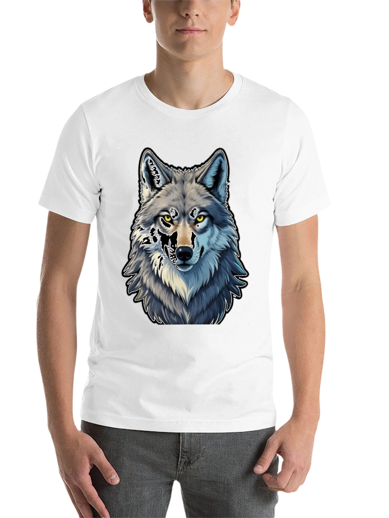 Black Wolf Graphic Tee - Black Cotton Blend view 14