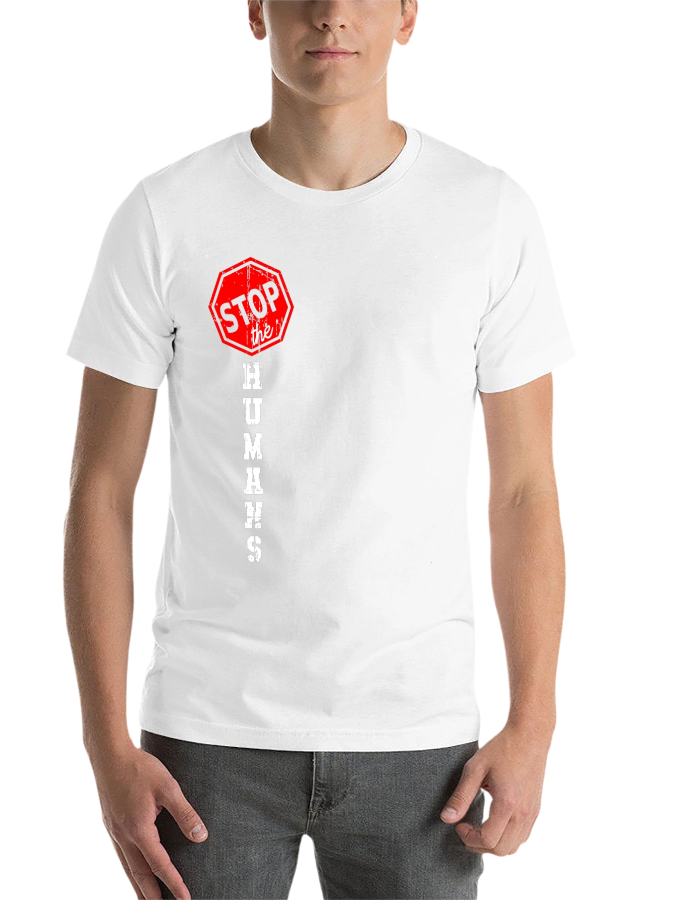 Black Stop the Humans T-Shirt view 14