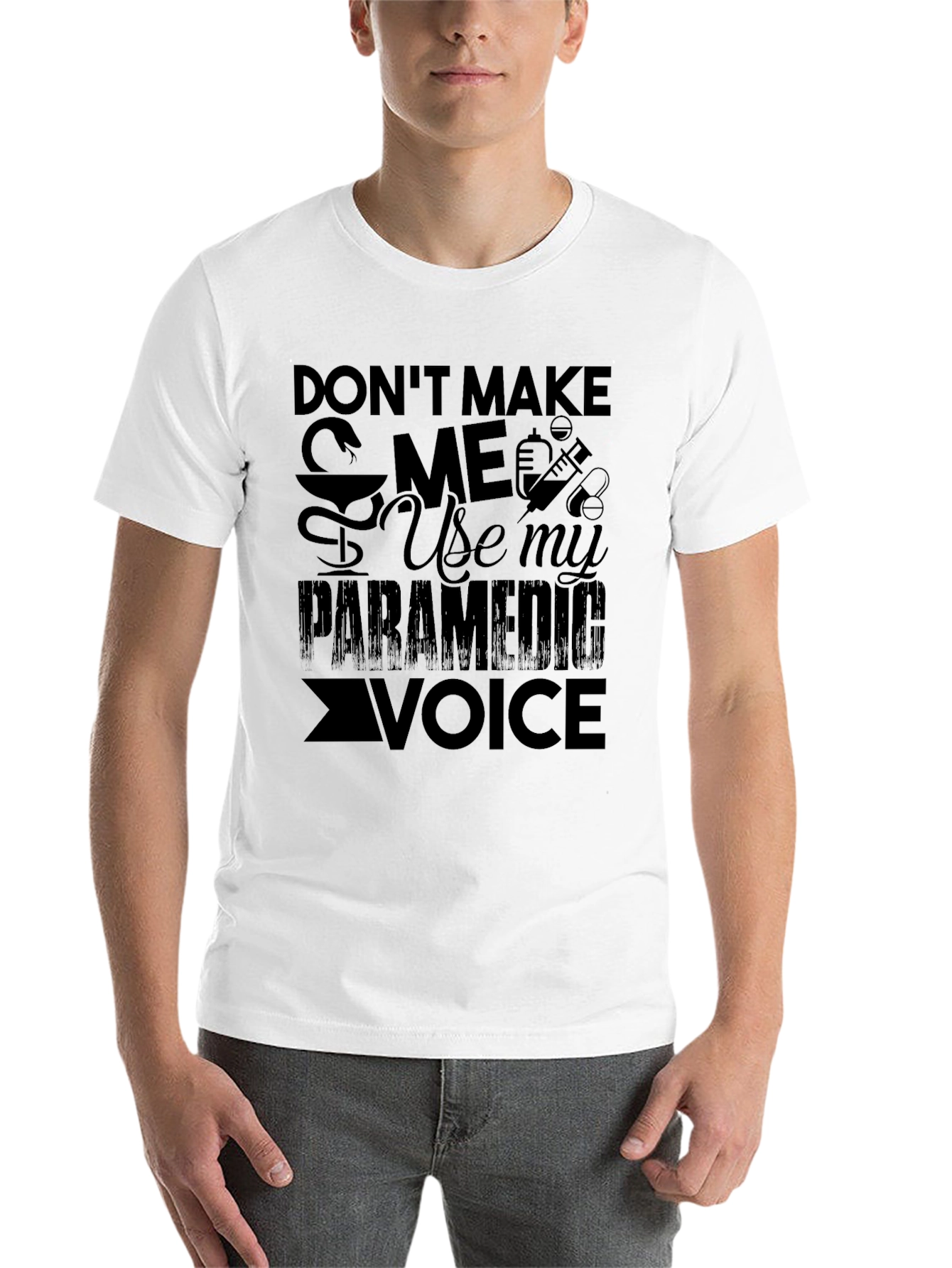 Black Paramedic Voice T-Shirt - Funny EMS Tee view 14
