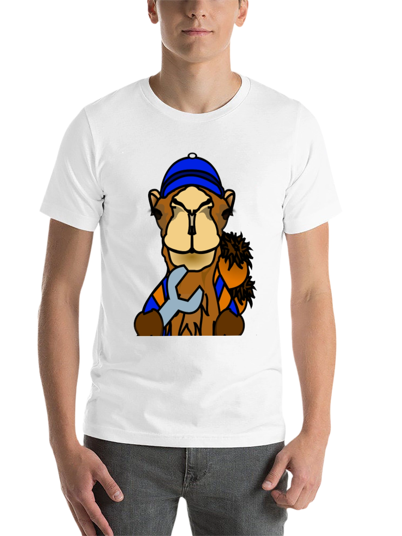 Black Camel Mechanic T-Shirt - Funny Cartoon Animal Tee view 14