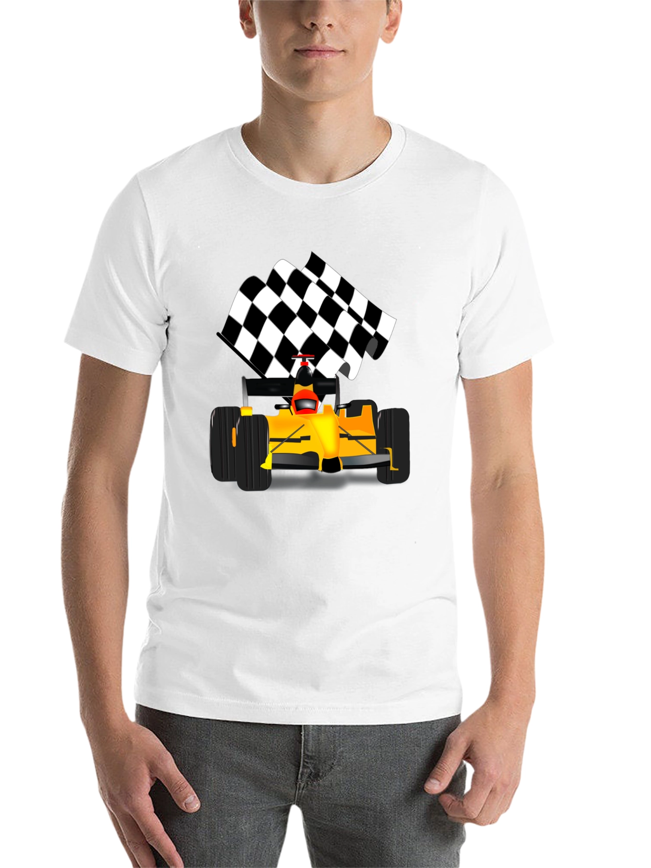 Black Formula Race Car T-Shirt view 14