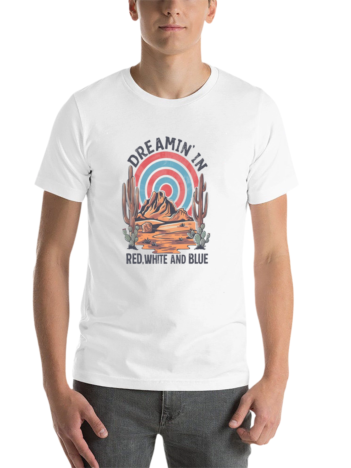 Black Dreamin' In Red White And Blue Graphic Tee view 14
