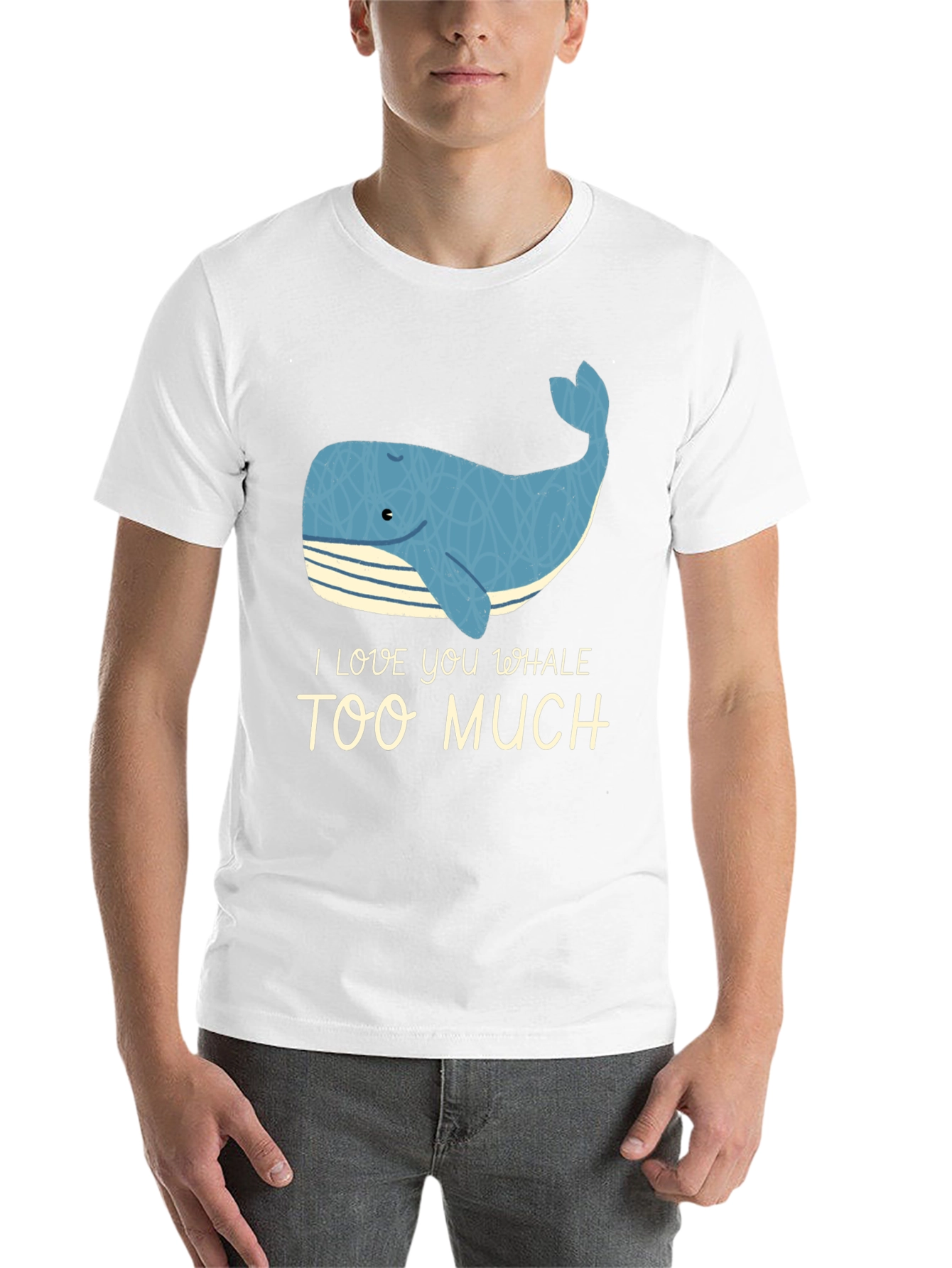 Black I Love You Whale Too Much - Novelty Graphic T-Shirt view 14