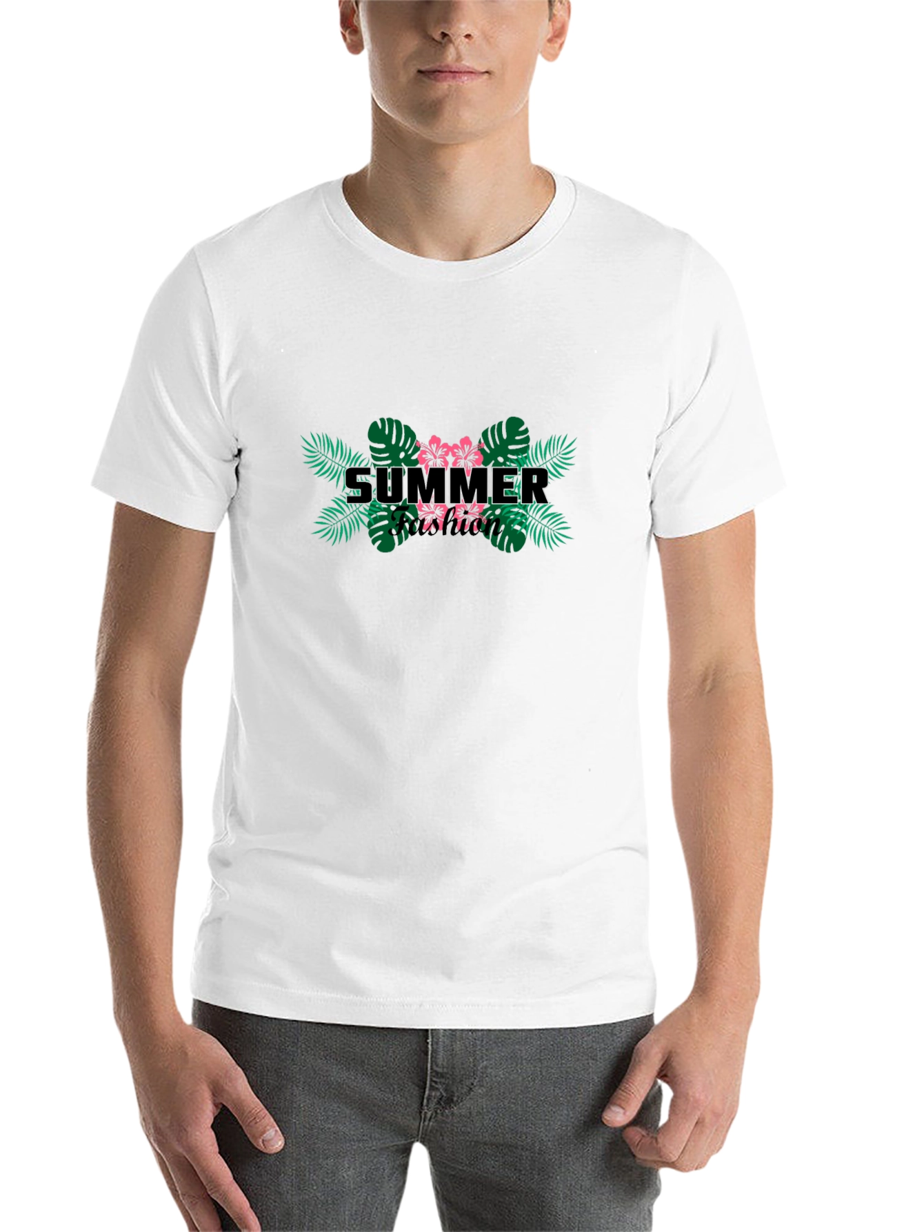Black Summer Vacation Graphic Tee - Black Cotton Blend T-Shirt view 14