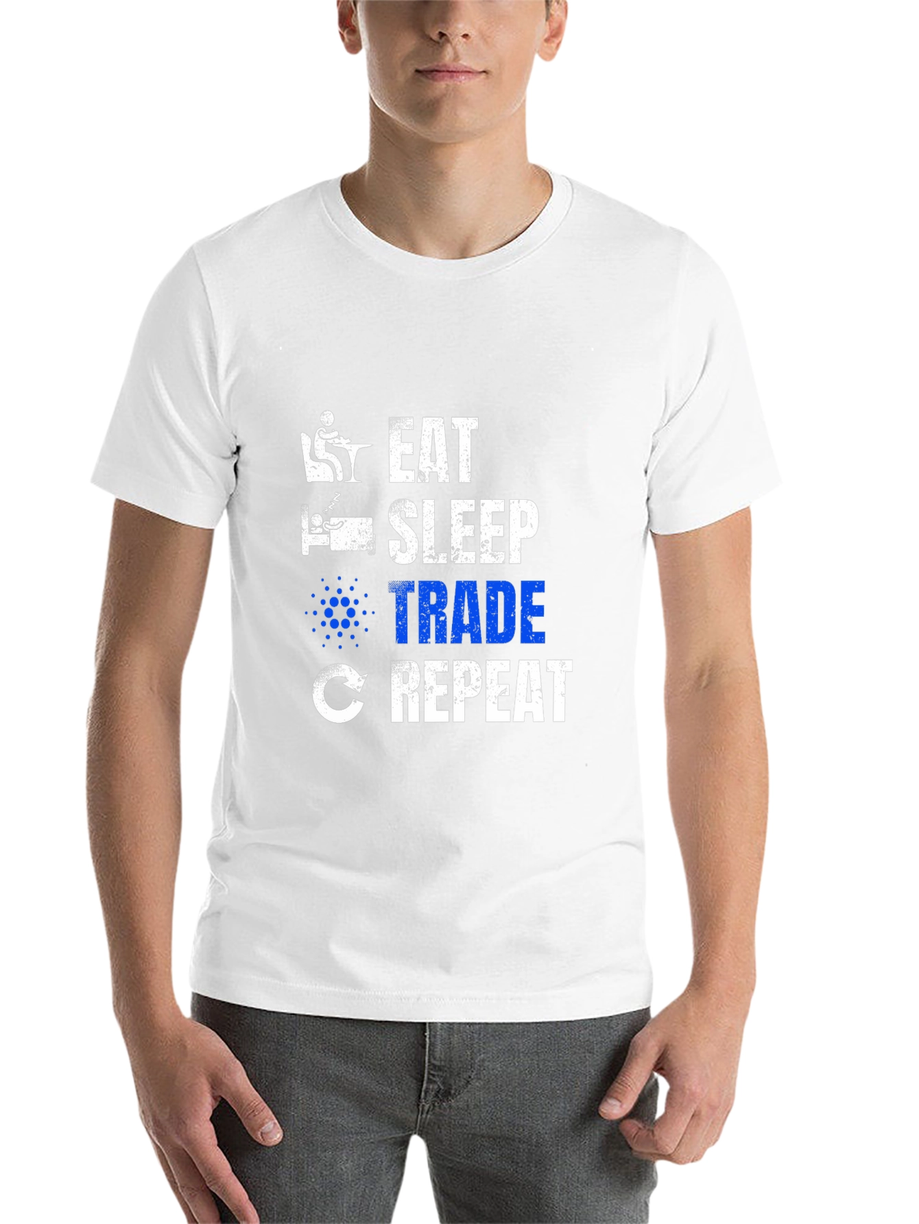 Black Eat Sleep Trade Repeat Crypto T-Shirt view 14