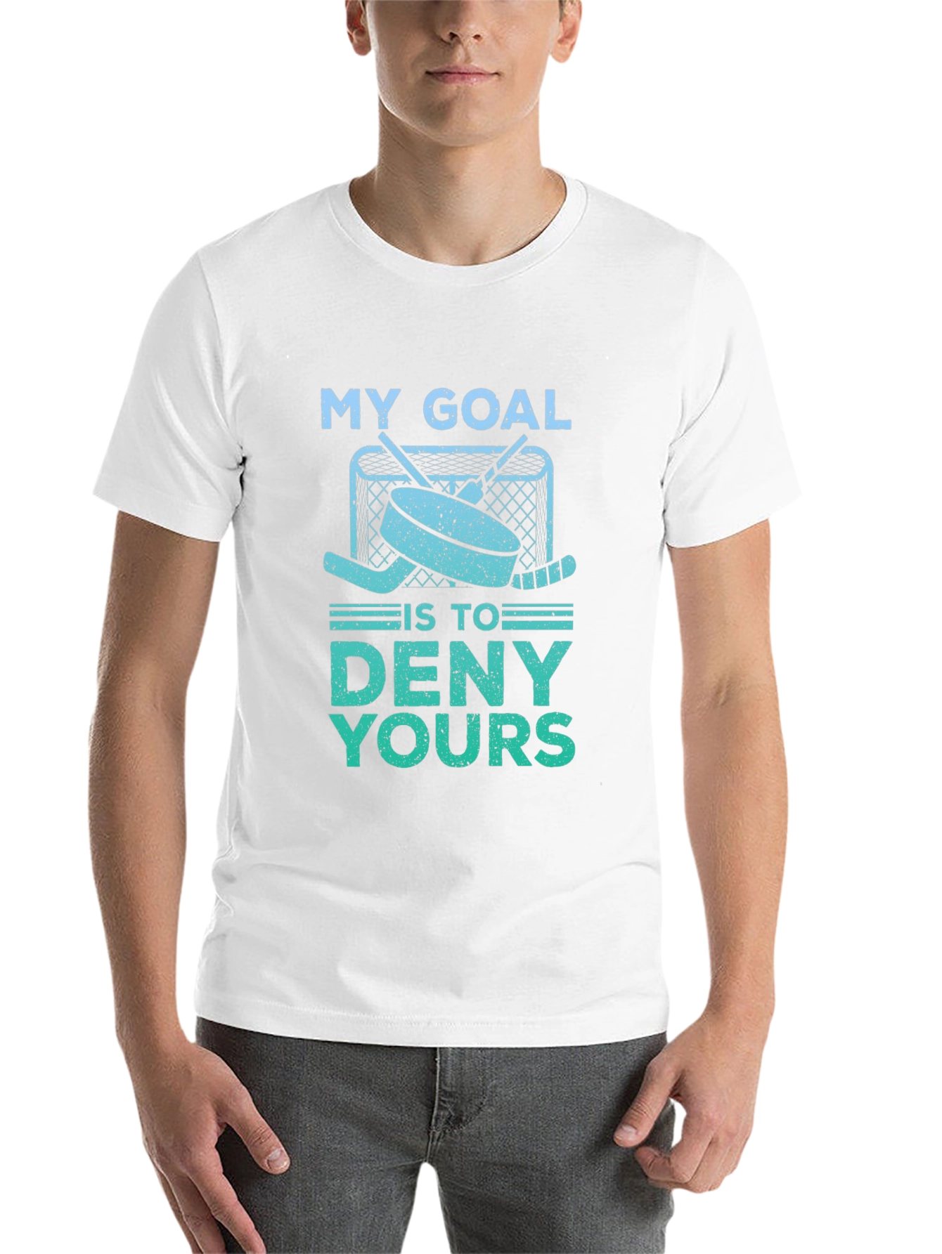 Black Hockey Goal T-Shirt - Deny Yours! view 14