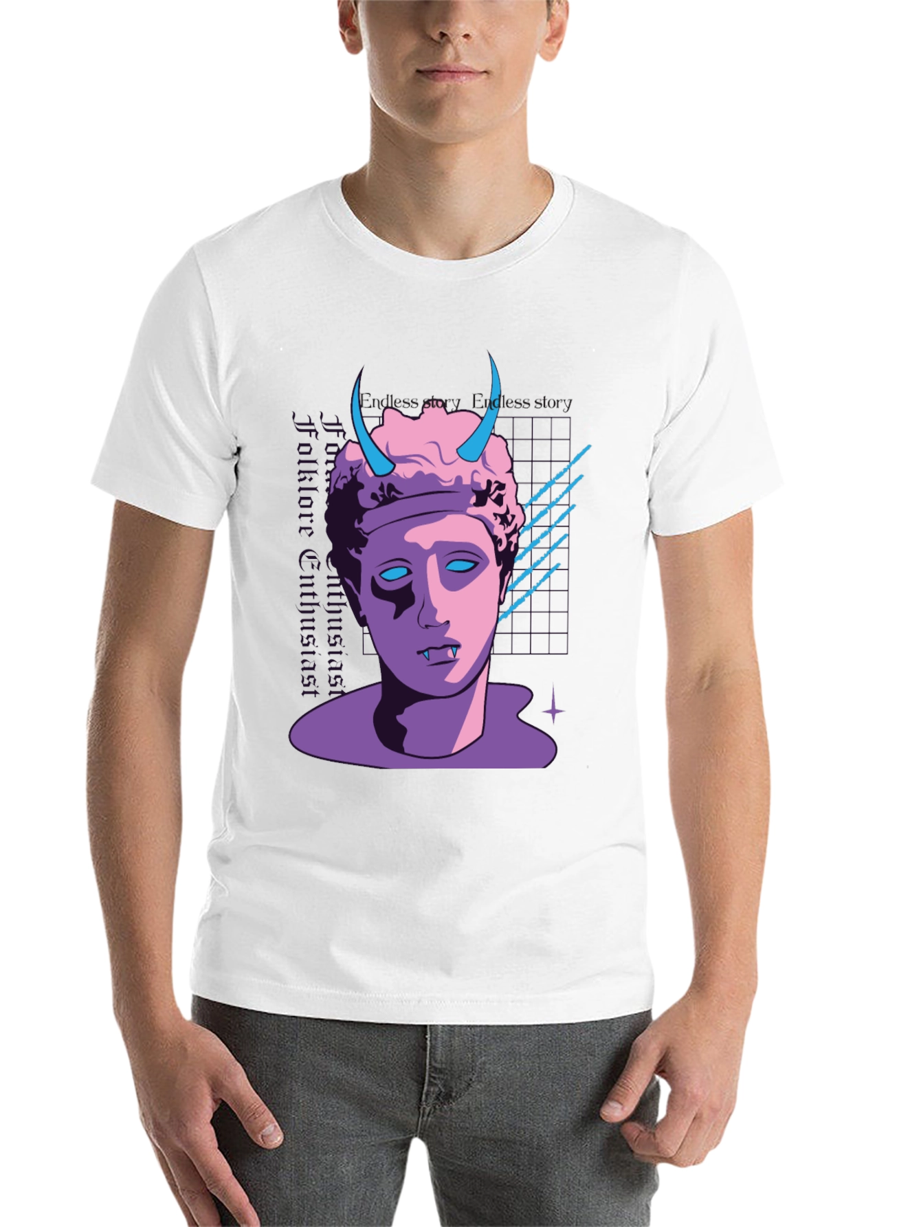 Black Vaporwave Vampire T-Shirt - Black view 14