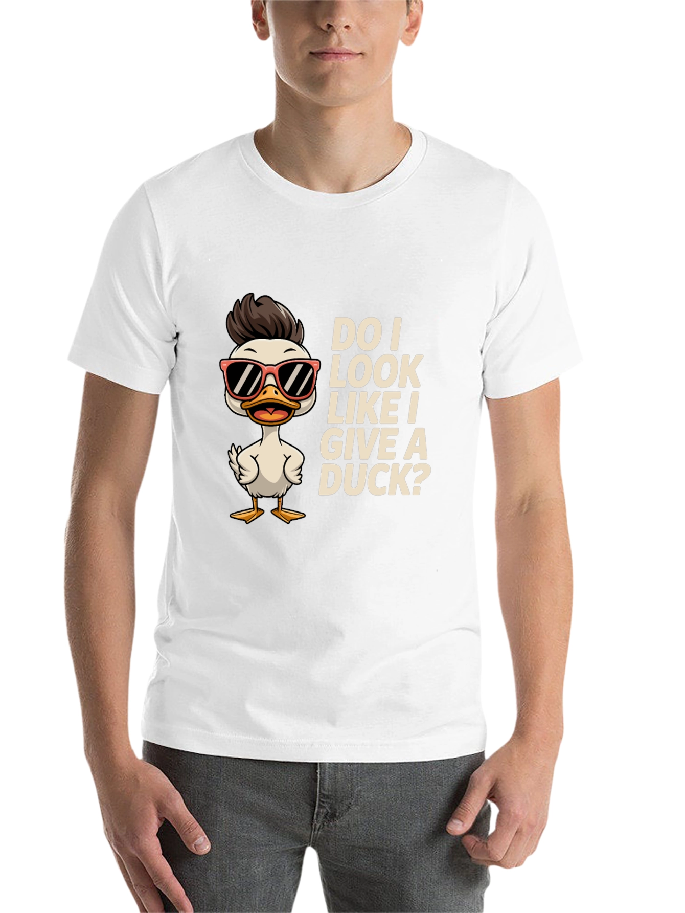 Black Funny Duck Graphic T-Shirt - "Do I Look Like I Give a Duck?" view 14