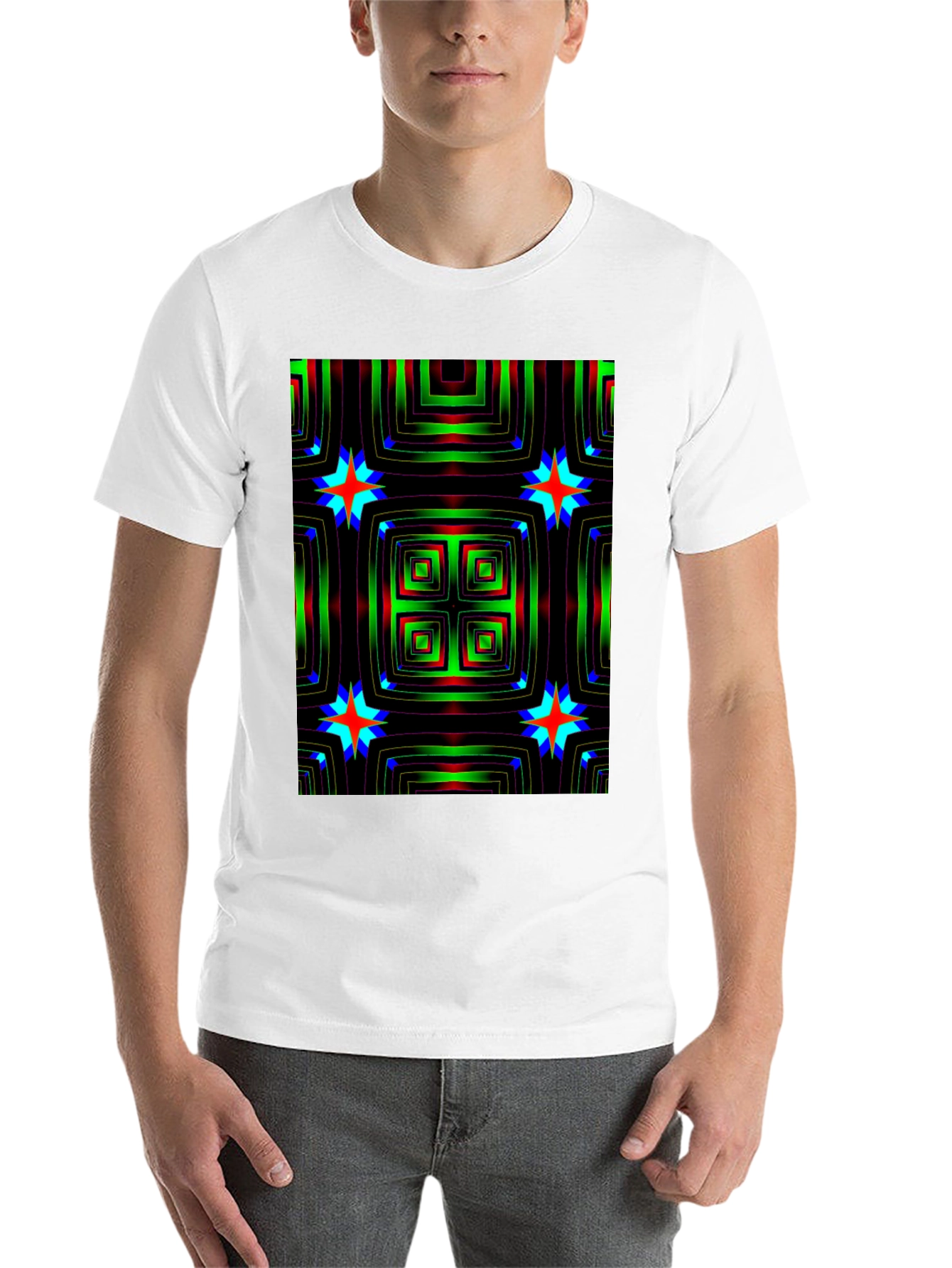 Black Abstract Pattern Black T-Shirt view 14