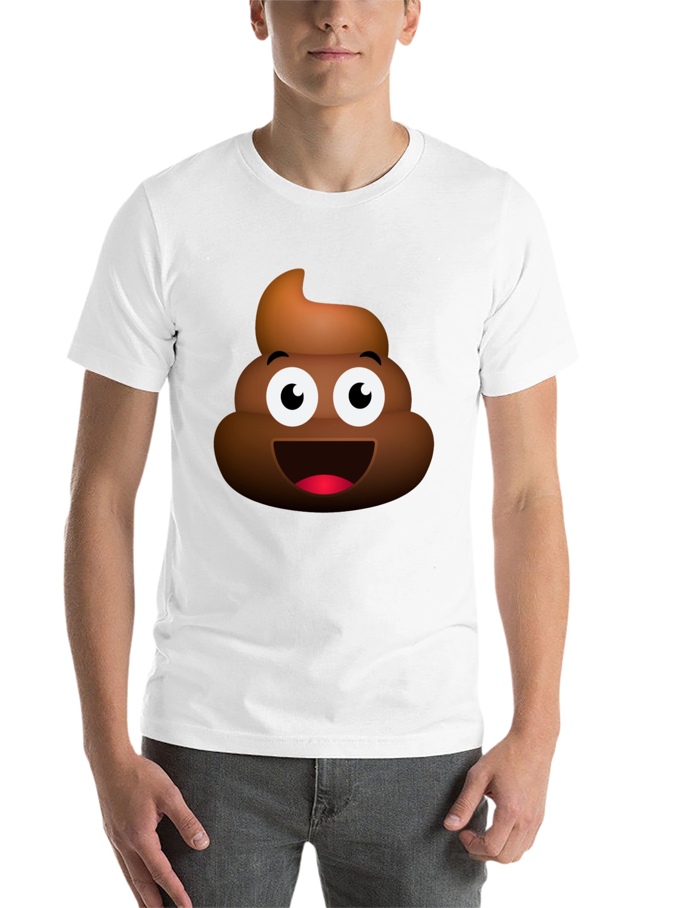 Black Emoji Poop Graphic T-Shirt - Mens Crew Neck Tee view 14